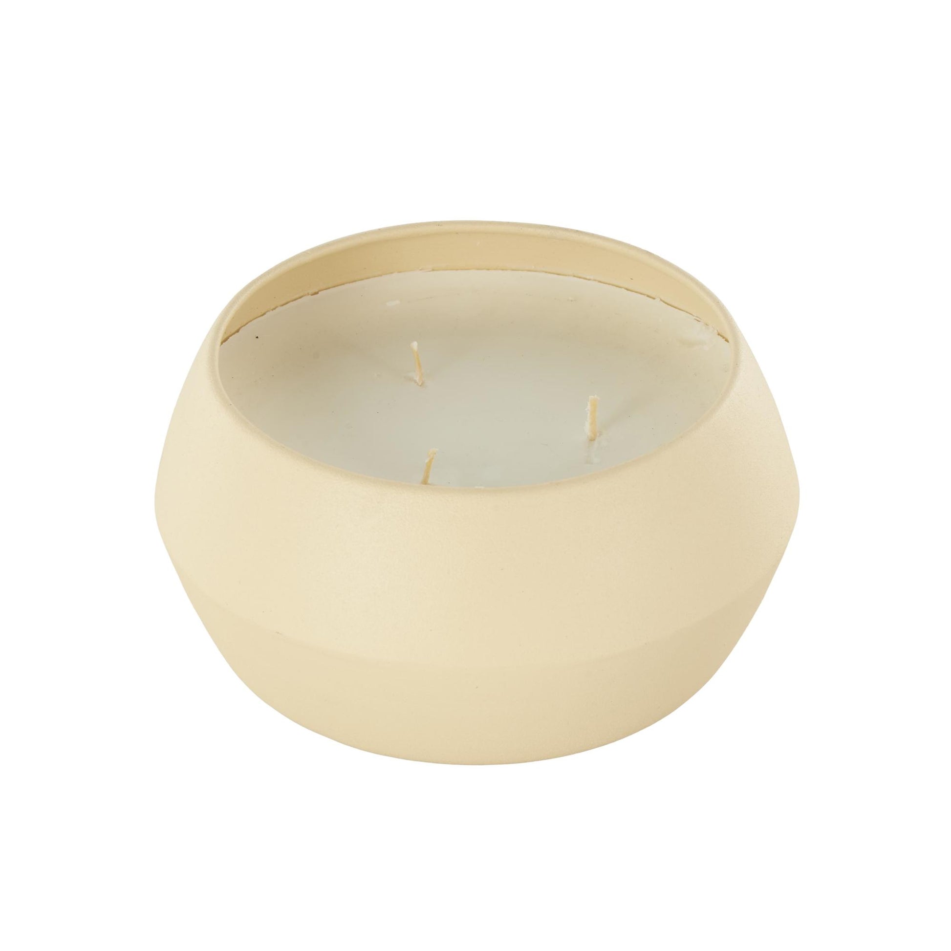 Metal Tangerine Splash Scented Textured 30oz 3 Wick Decorative Candle with White Wax