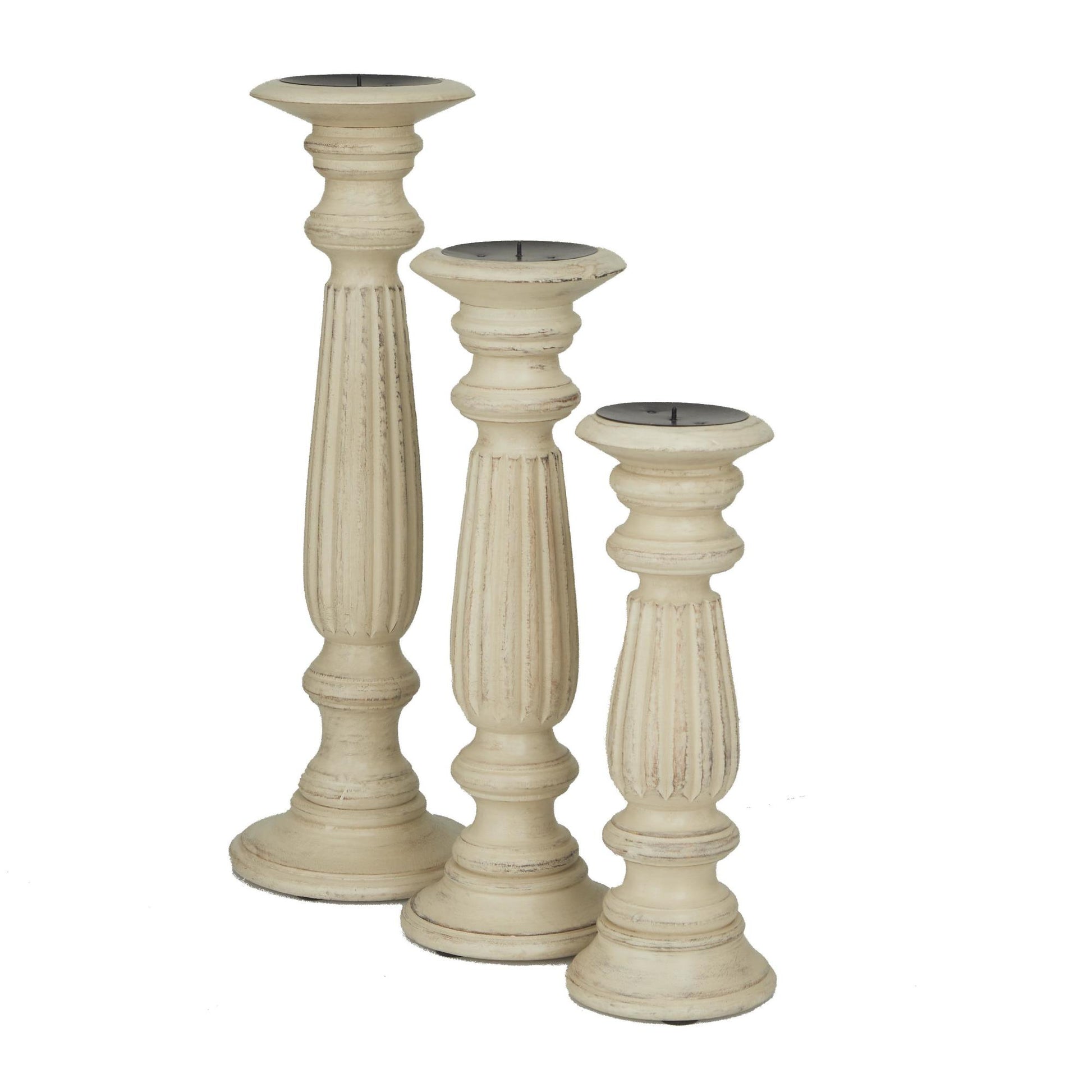 Set of 3 Mango Wood Decorative Candle Holder