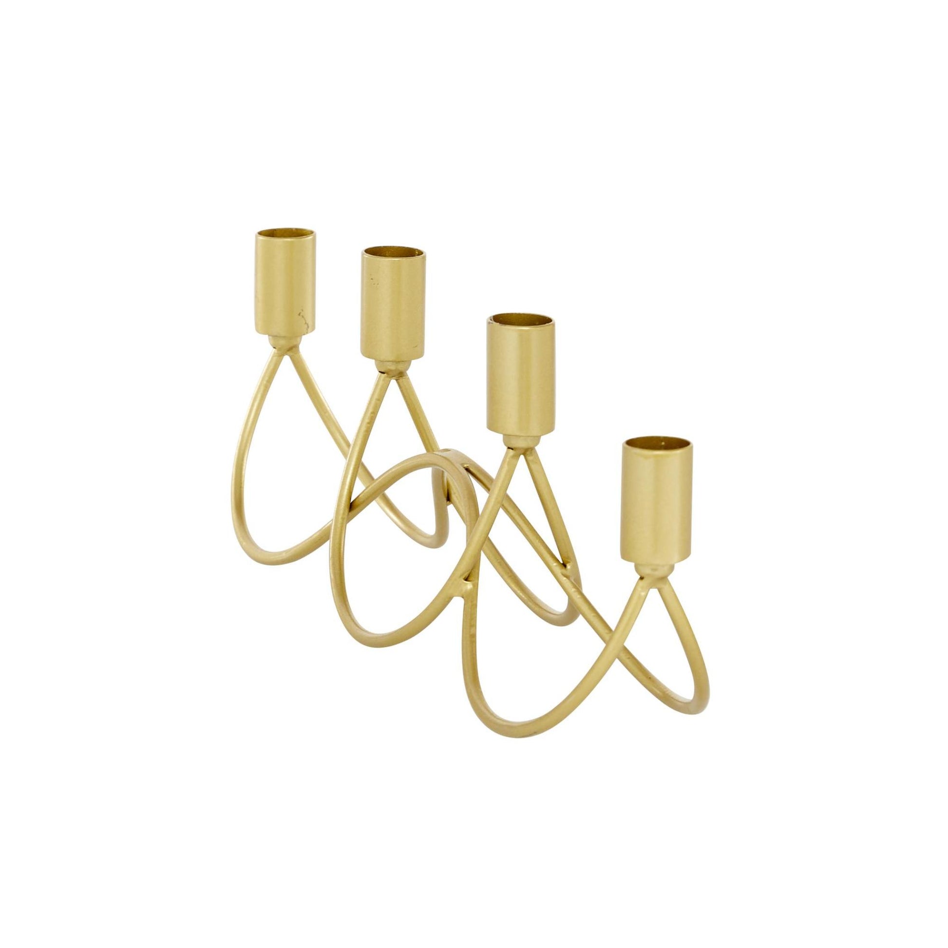 CosmoLiving by Cosmopolitan Gold Metal Decorative Candelabra