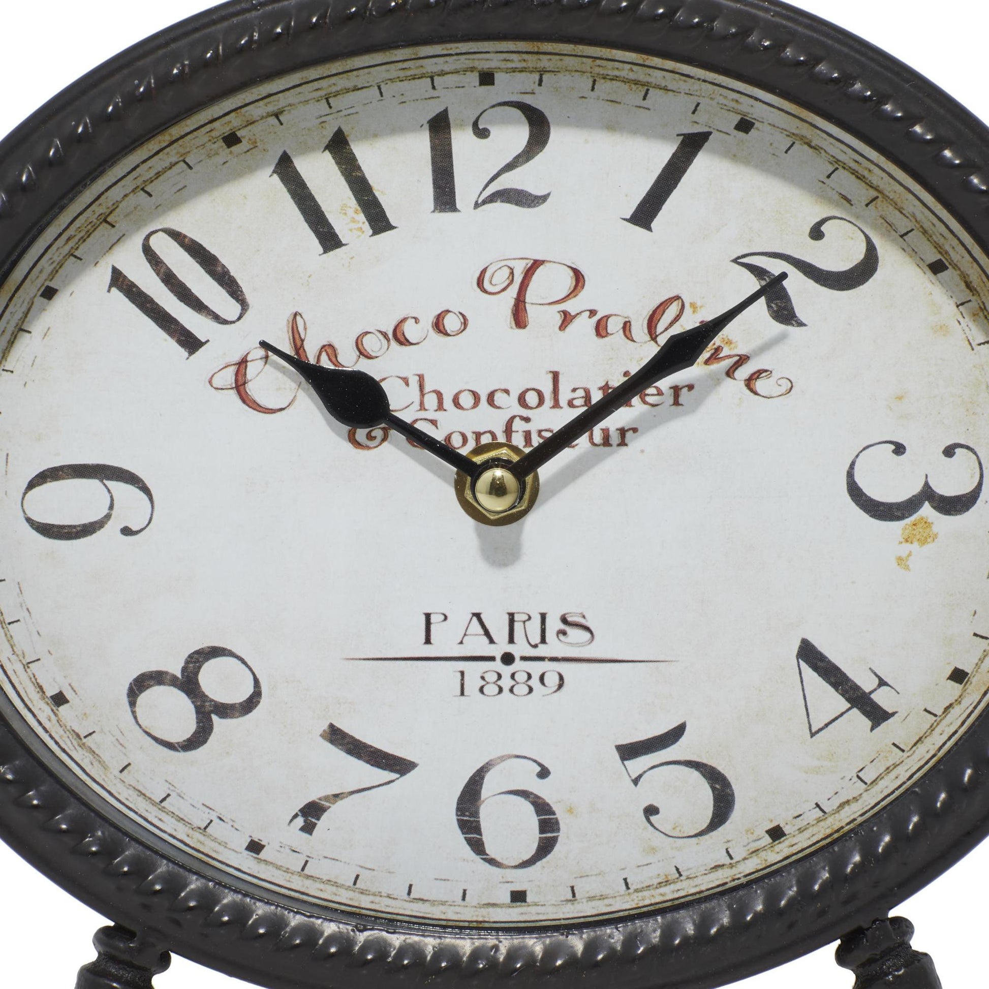 Set of 4 Black Metal Ring Top Decorative Clock
