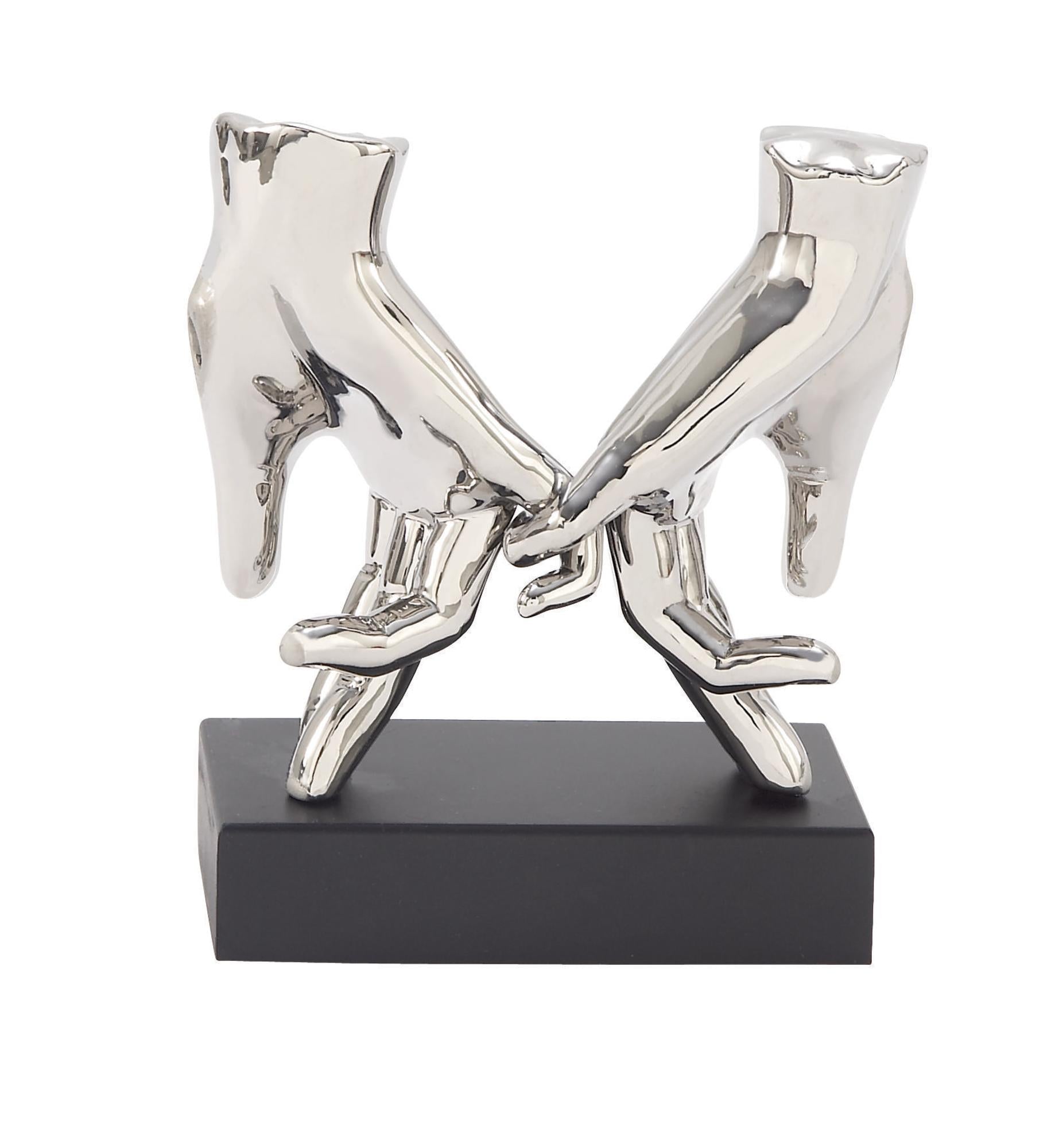 Hands Silver Porcelain Ceramic Decorative Sculpture
