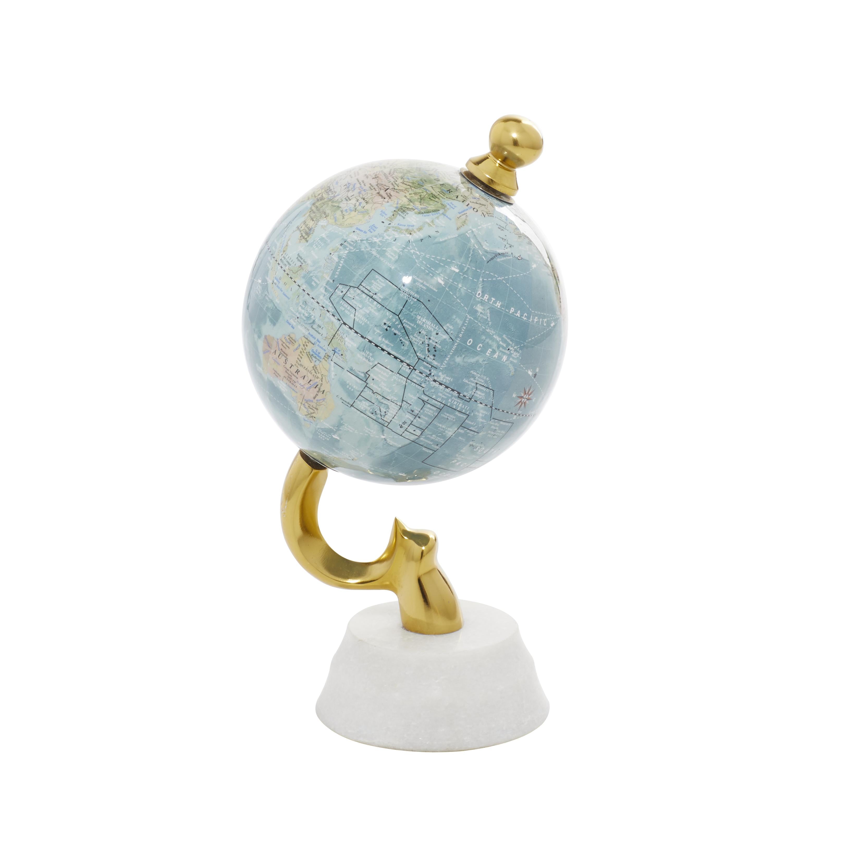 Aluminum Metal Educational/Geographic Earth Globe with Marble Base