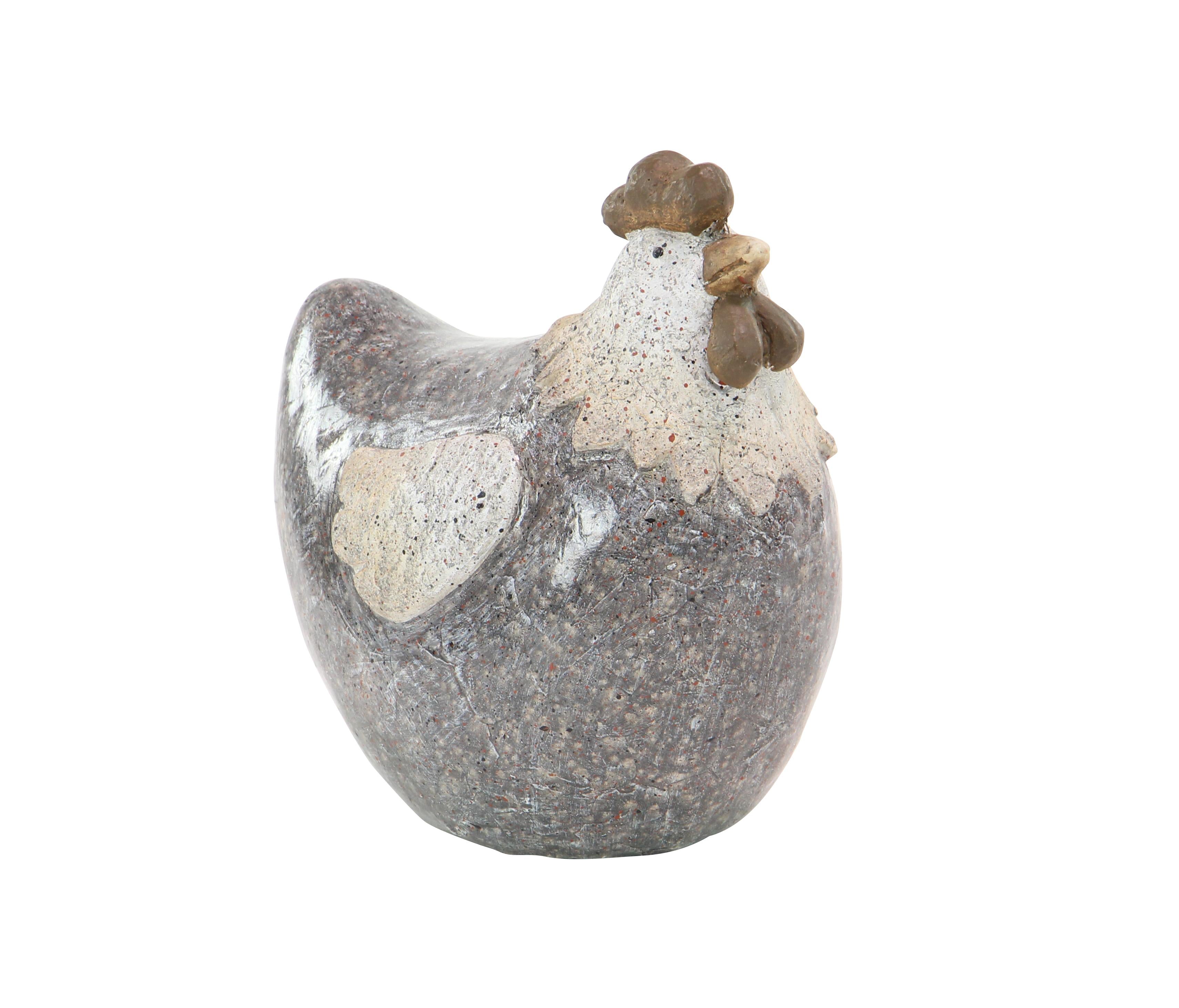 Chicken Gray Polystone Indoor Outdoor Decorative Garden Sculpture