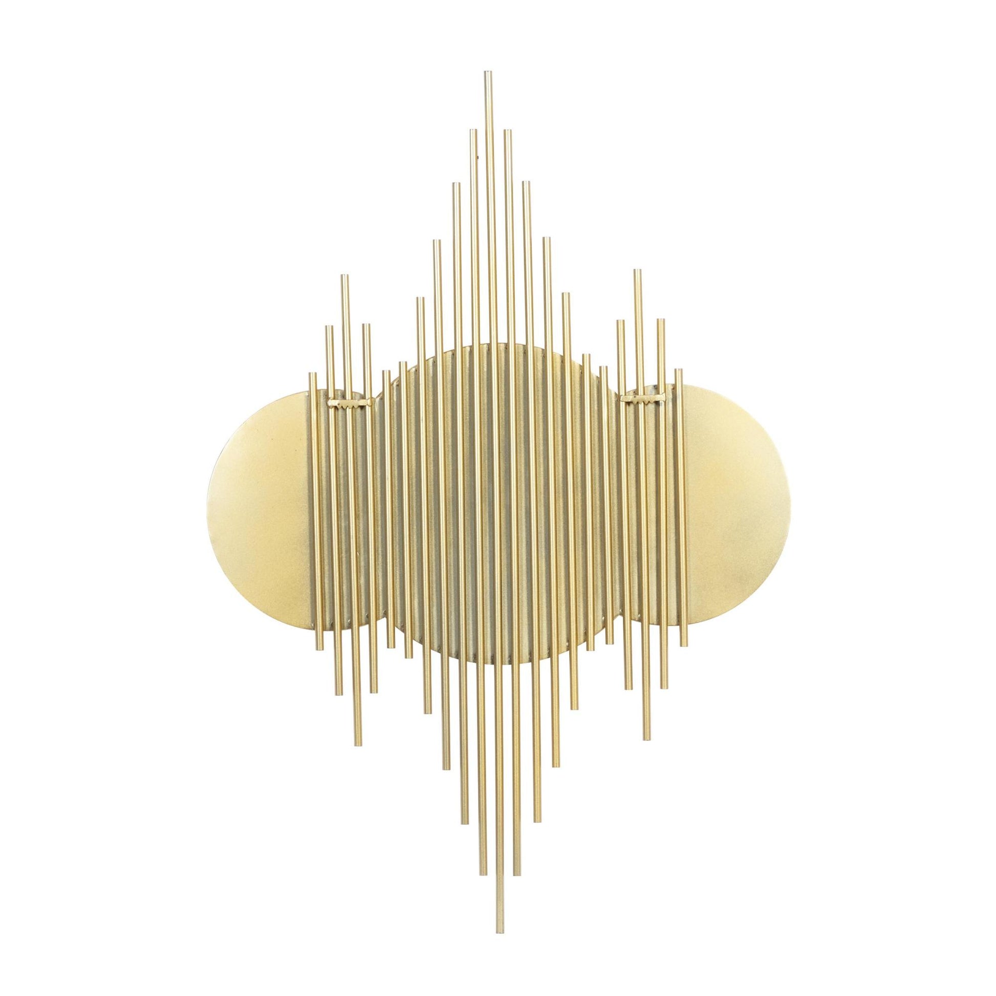 CosmoLiving by Cosmopolitan Geometric Gold Metal Room Wall Mirror