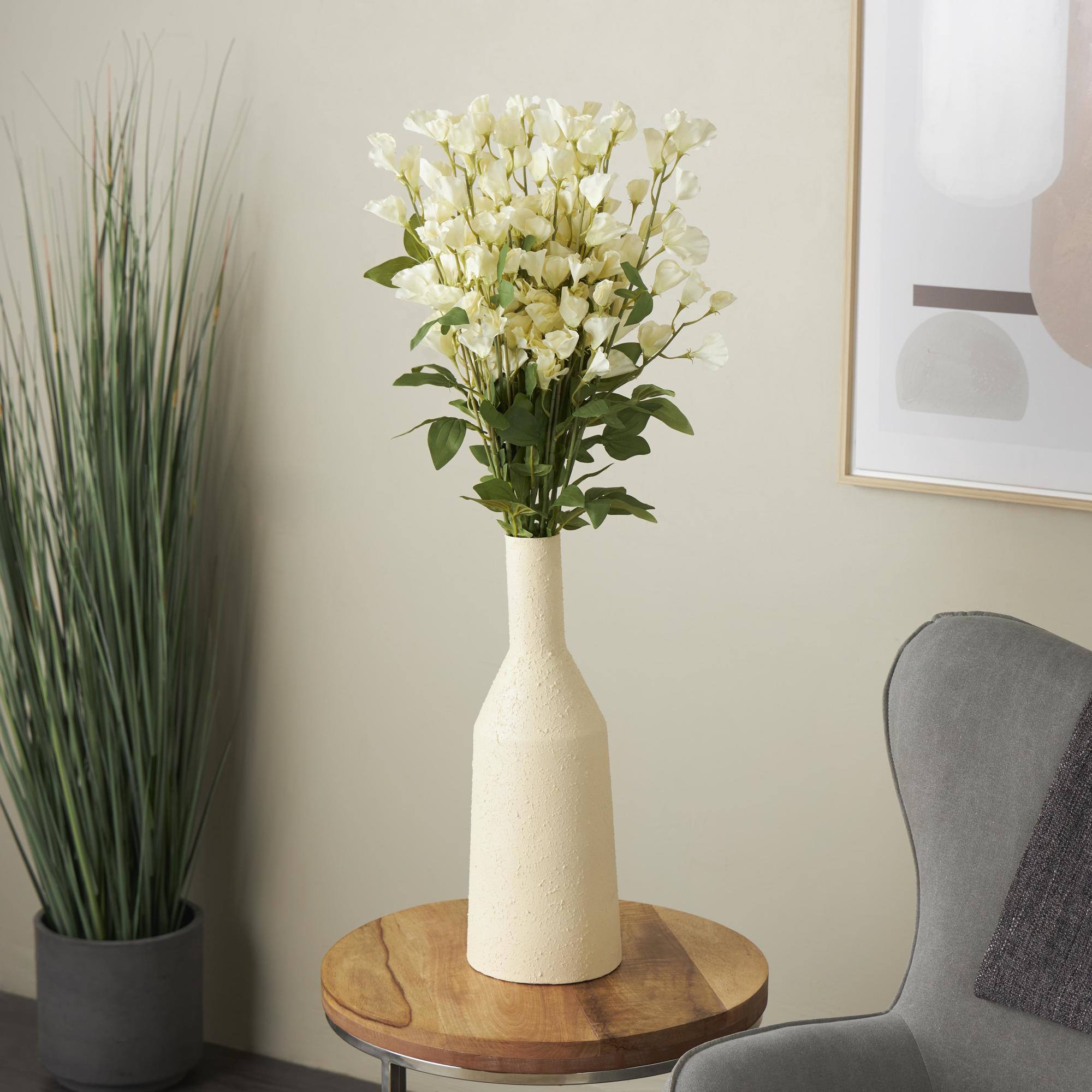 Set of 12 Sweet Pea White Faux Foliage Tall Indoor Outdoor Artificial Flower Stem