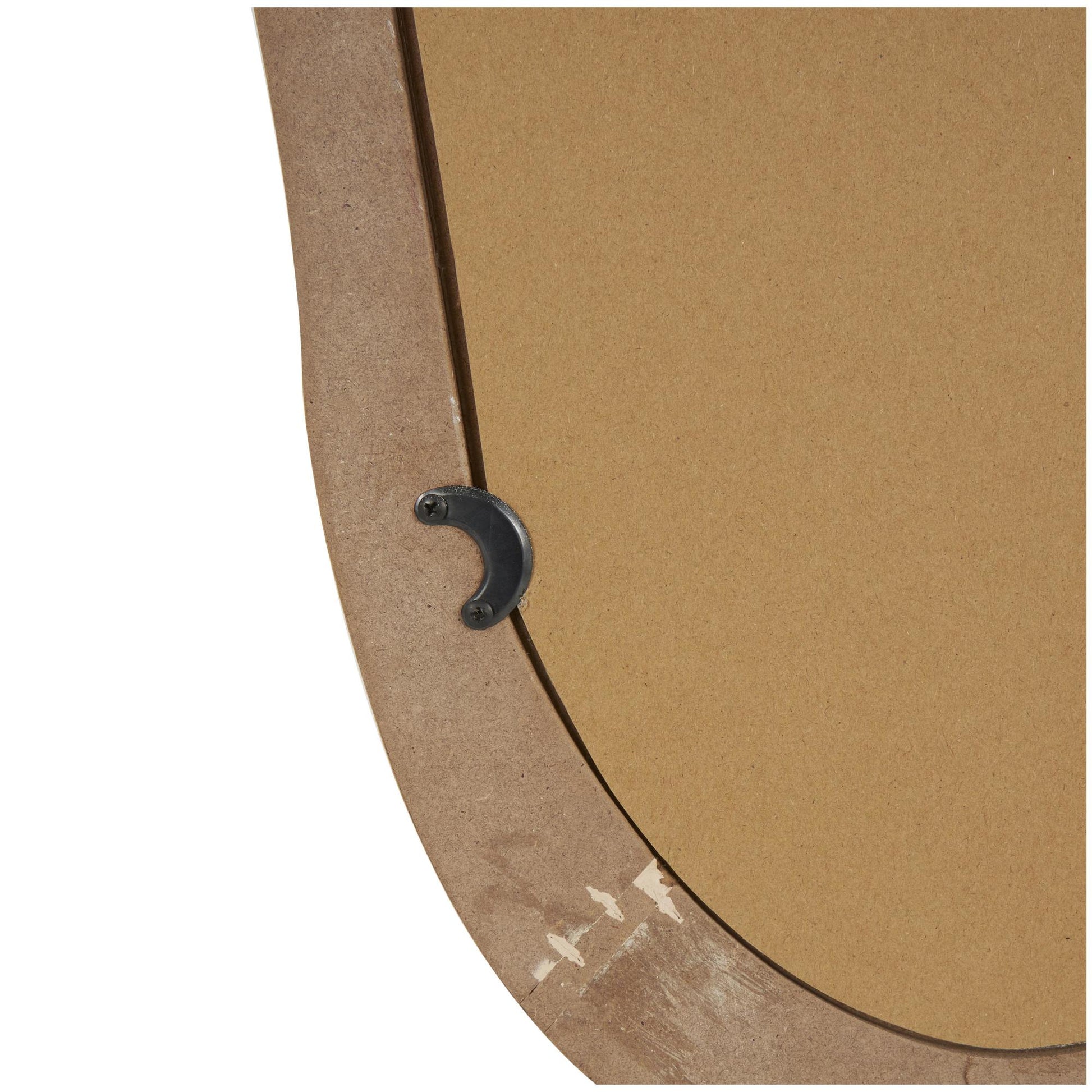 Abstract Brown Wood Wavy Room Wall Mirror with Dimensional Carved Frame