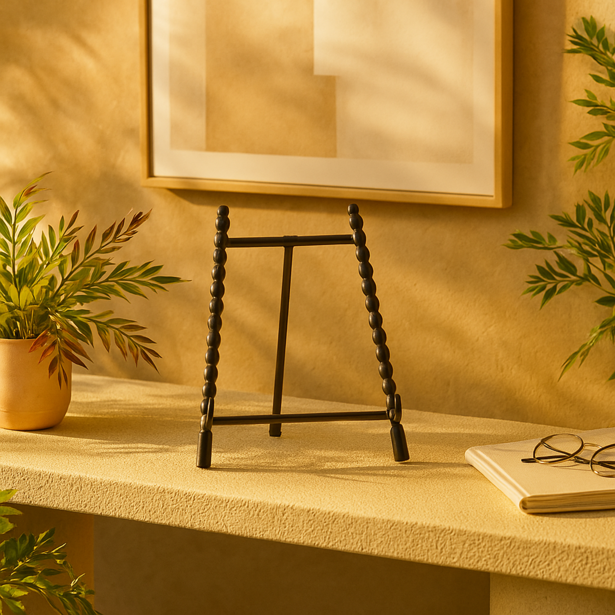 Abstract Metal Tabletop Wide Display Easel