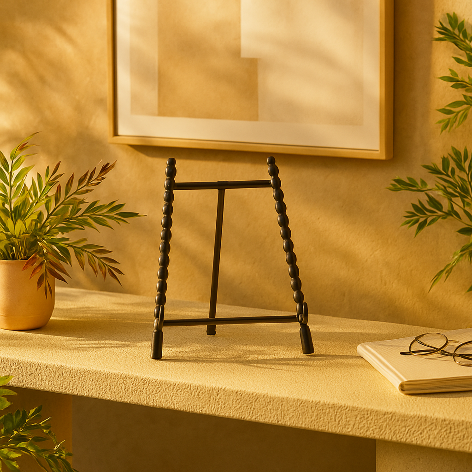 Abstract Metal Tabletop Wide Display Easel