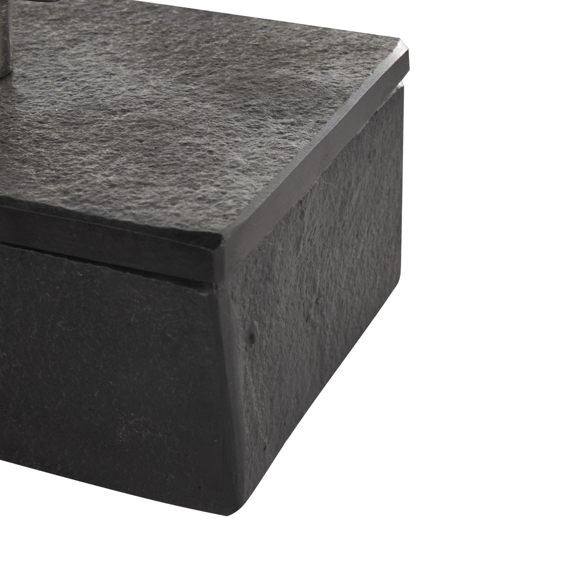 Set of 3 Marble Decorative Box with Aluminum Bar Handles Set of 3 12", 10", 8"W