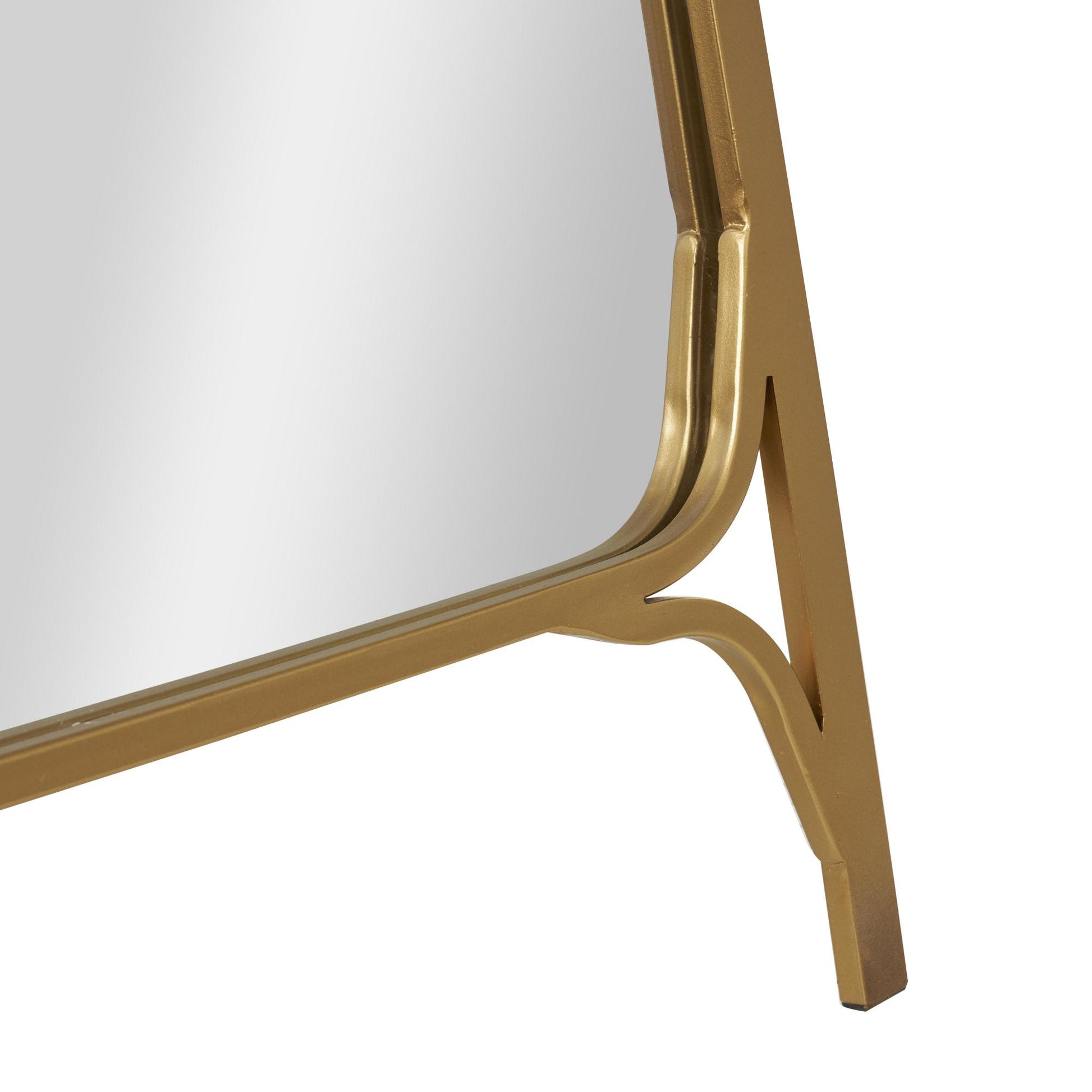 Gold Metal Arched Freestanding Foldable Room Floor Mirror