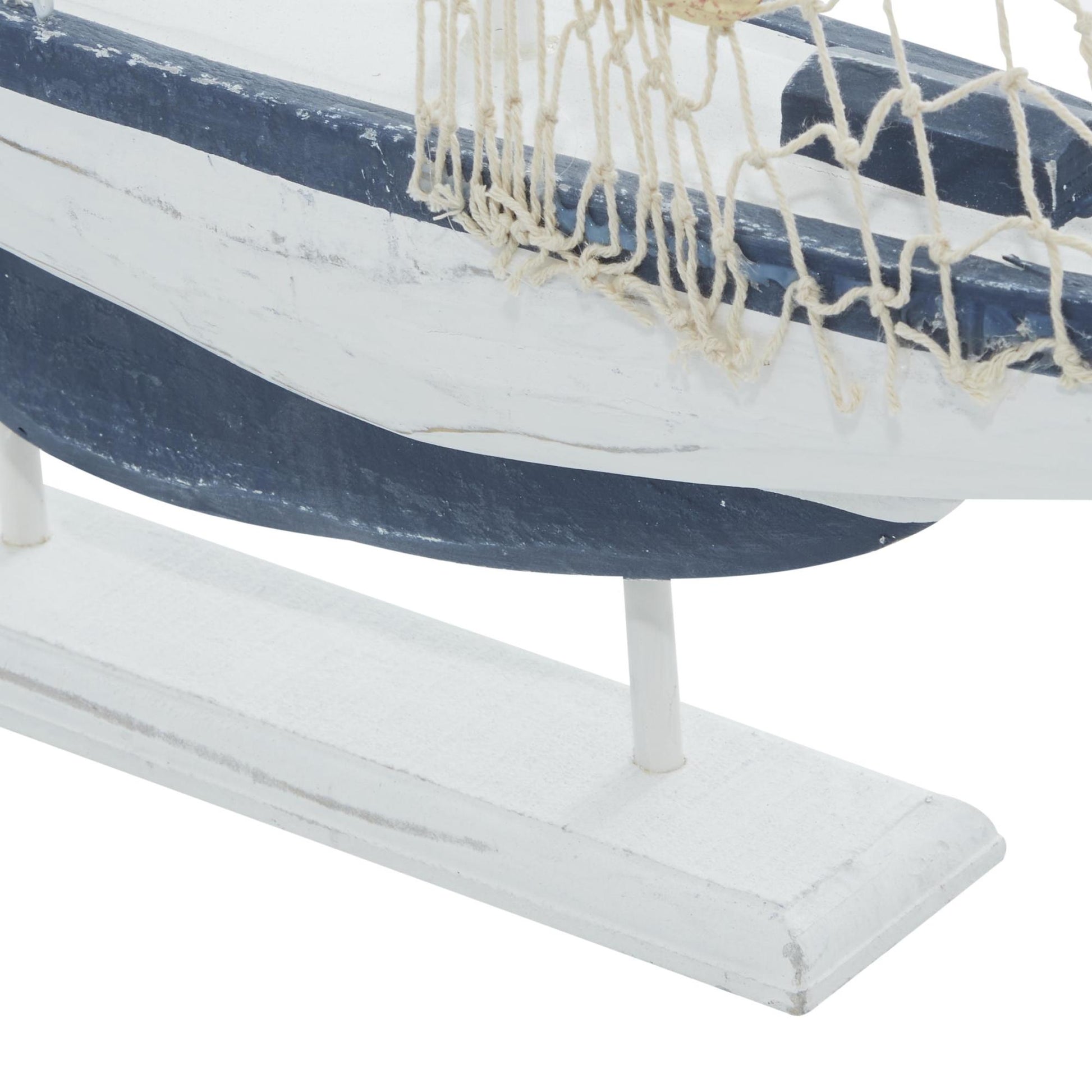 Set of 2 Sail Boat White Wood Handmade Decorative Sculpture