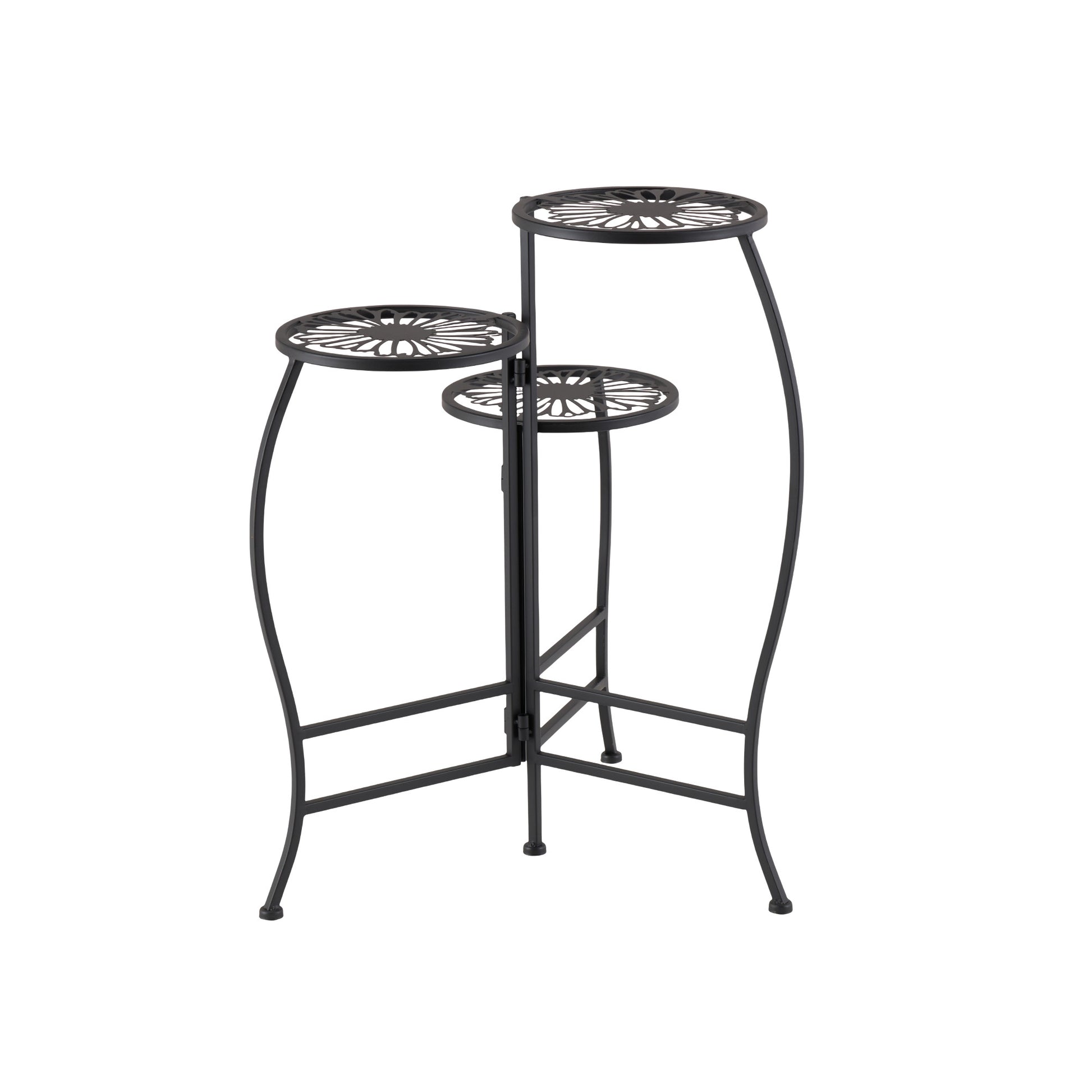 Floral Metal 3 Tier Indoor Outdoor Plantstand 21" x 17" x 24"