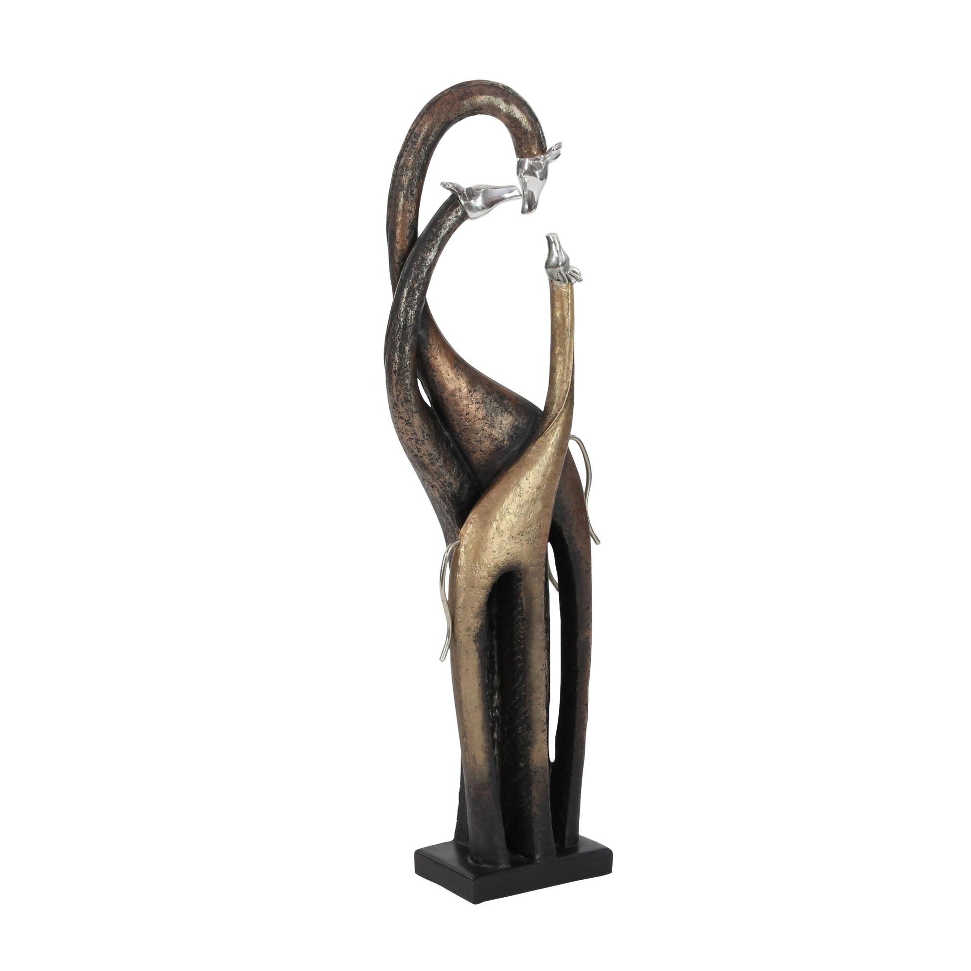 Giraffe Brass Polystone Decorative Sculpture