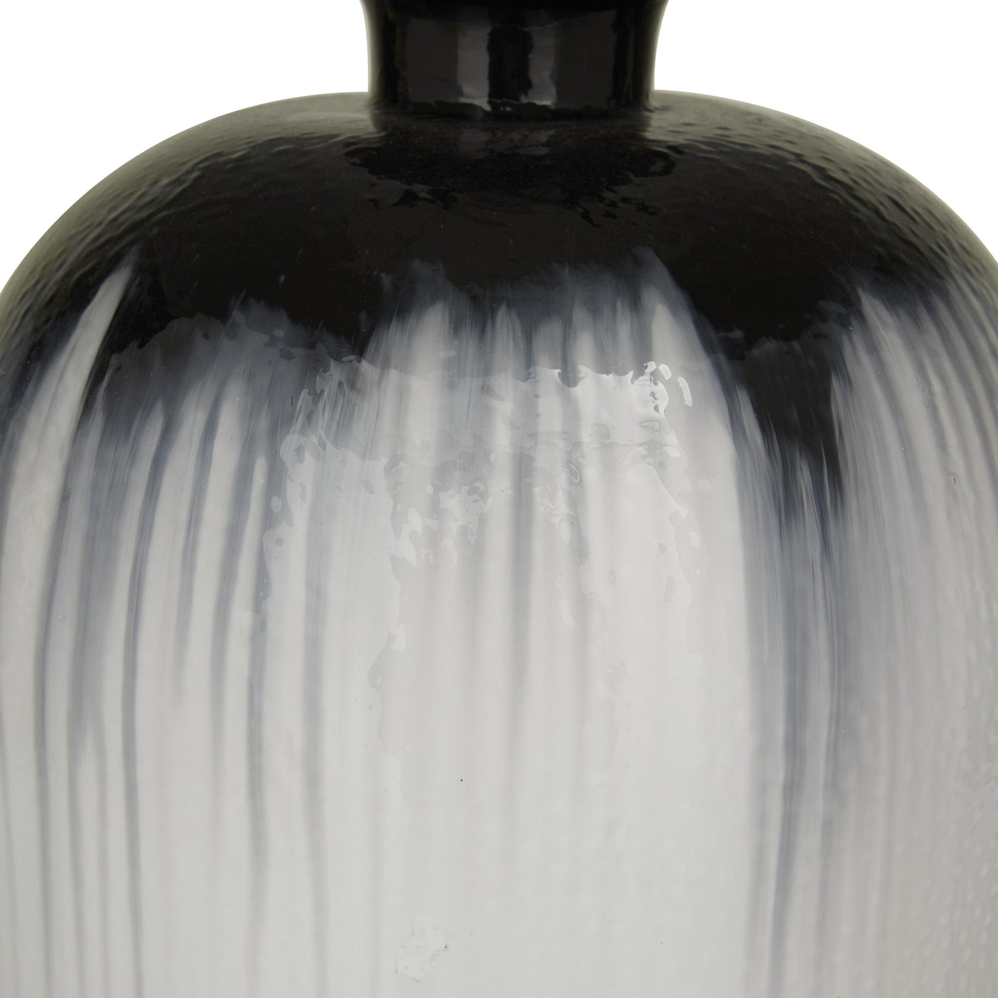 White Glass Gourd Style Base Room Table Lamp with Drum Shade