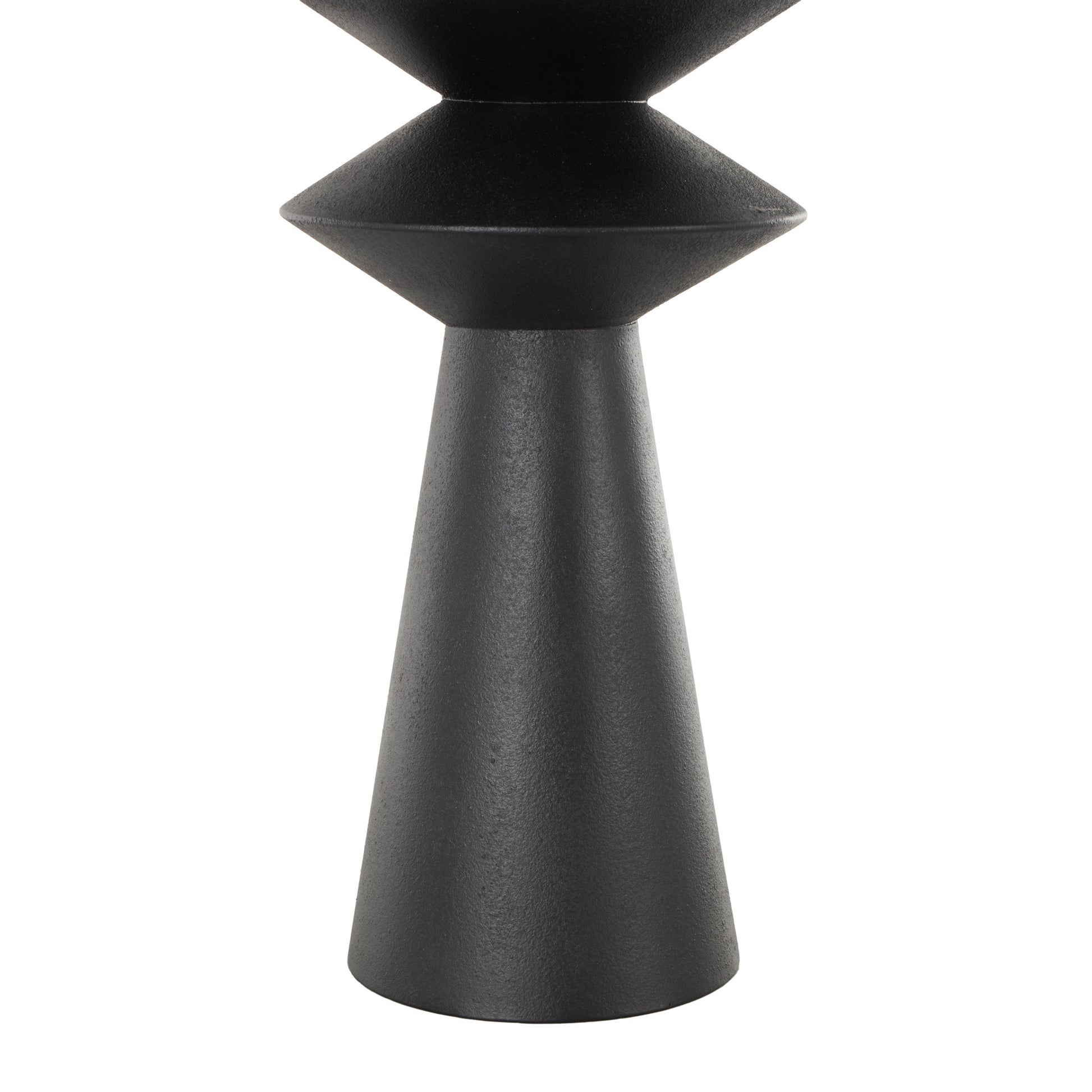Black Metal Art Deco Fluted Decorative Vase