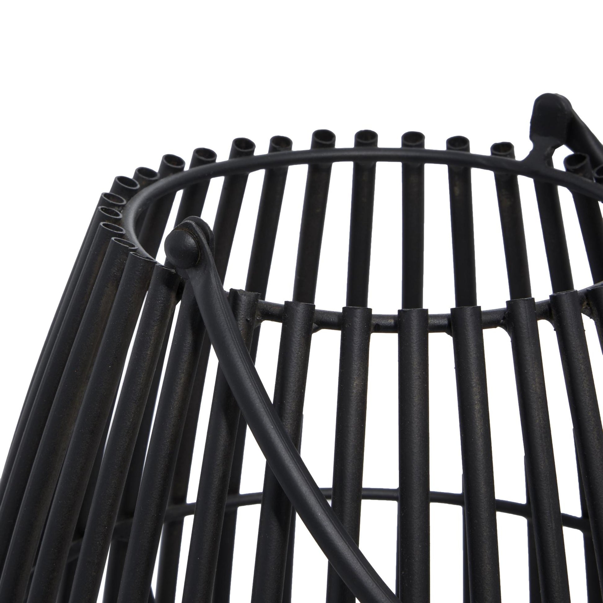 Black Metal Decorative Indoor Outdoor Candle Lantern with Handle
