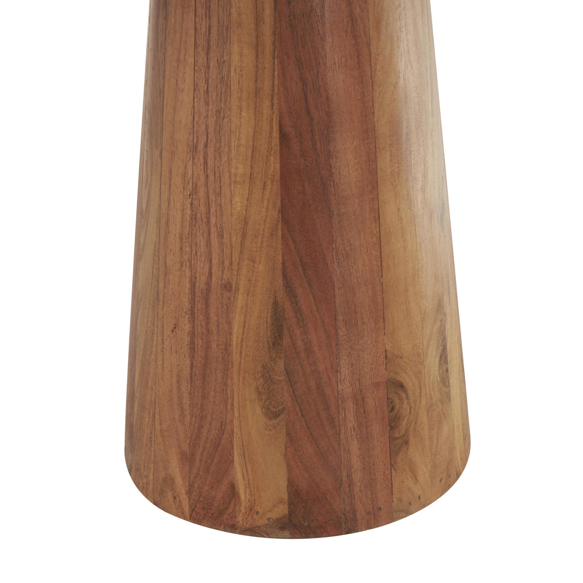 Set of 3 Wood Side End Accent Table with Natural Wood Grains and Cone Shaped Bases