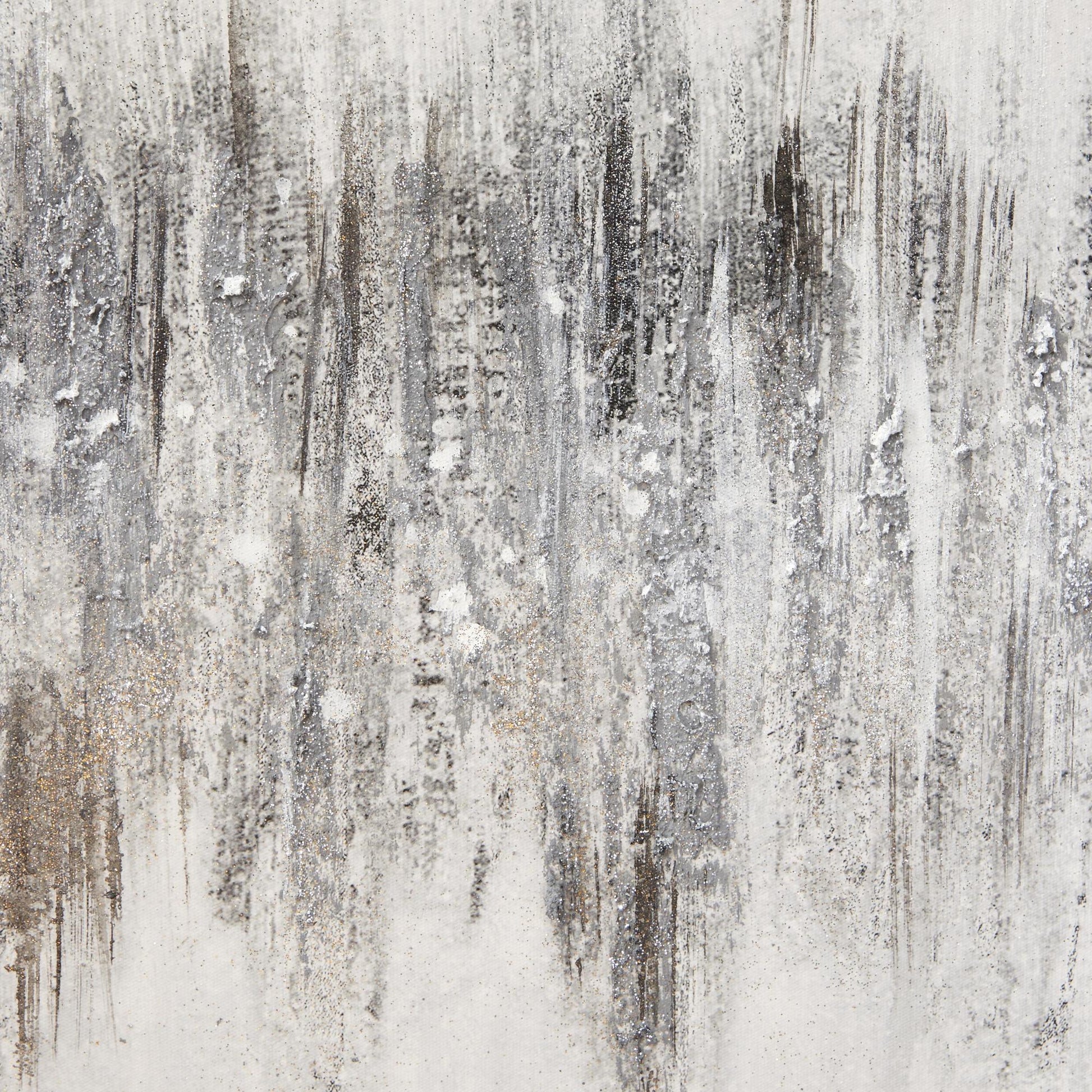 Abstract Gray Canvas Living Room Framed Wall Art with Silver Frame