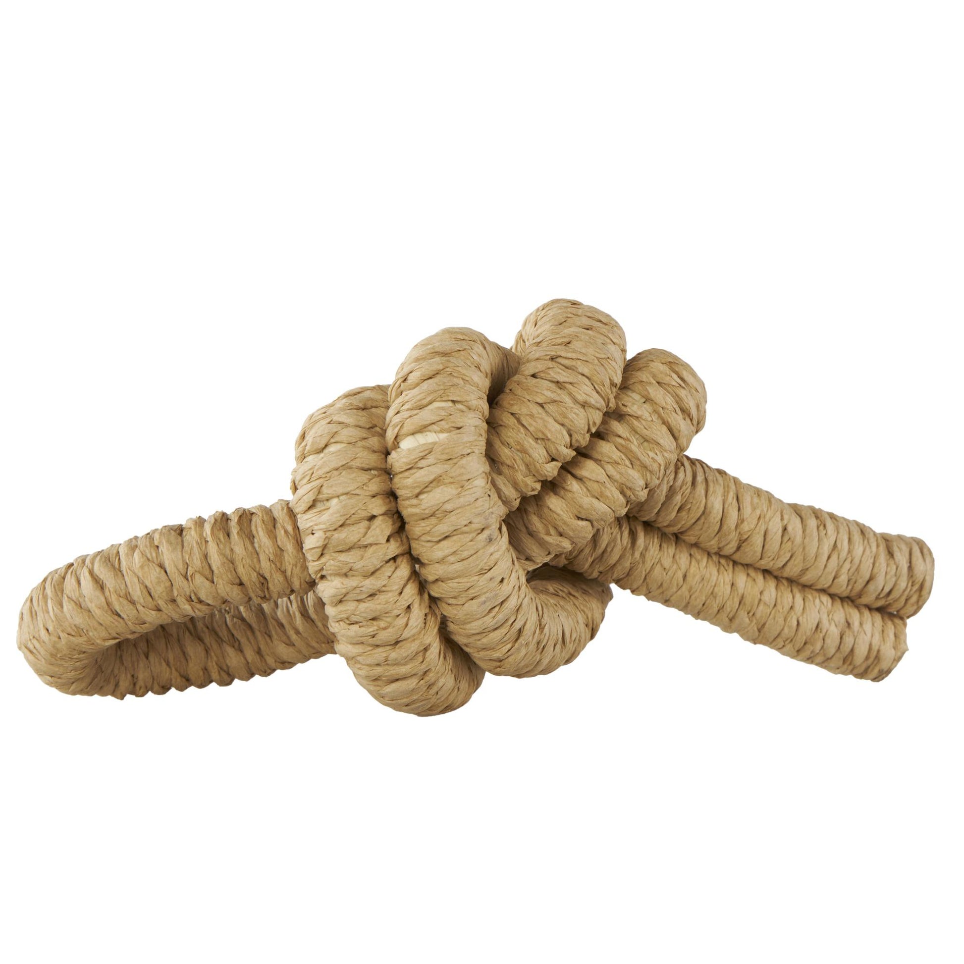 Set of 2 Knot Brown Paper Woven Decorative Sculpture