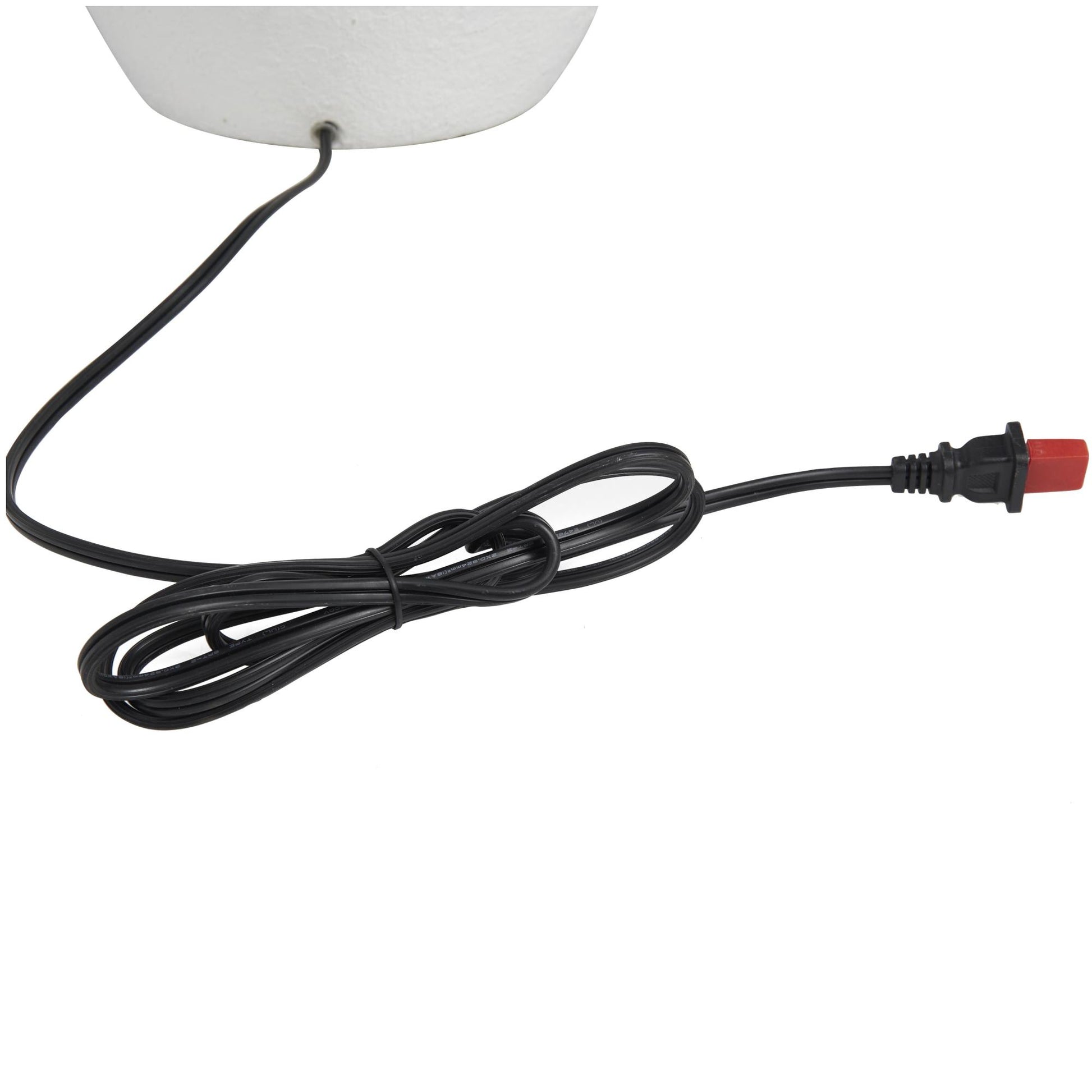 White Cement Stone Pot Inspired Room Table Lamp with Textured Exterior