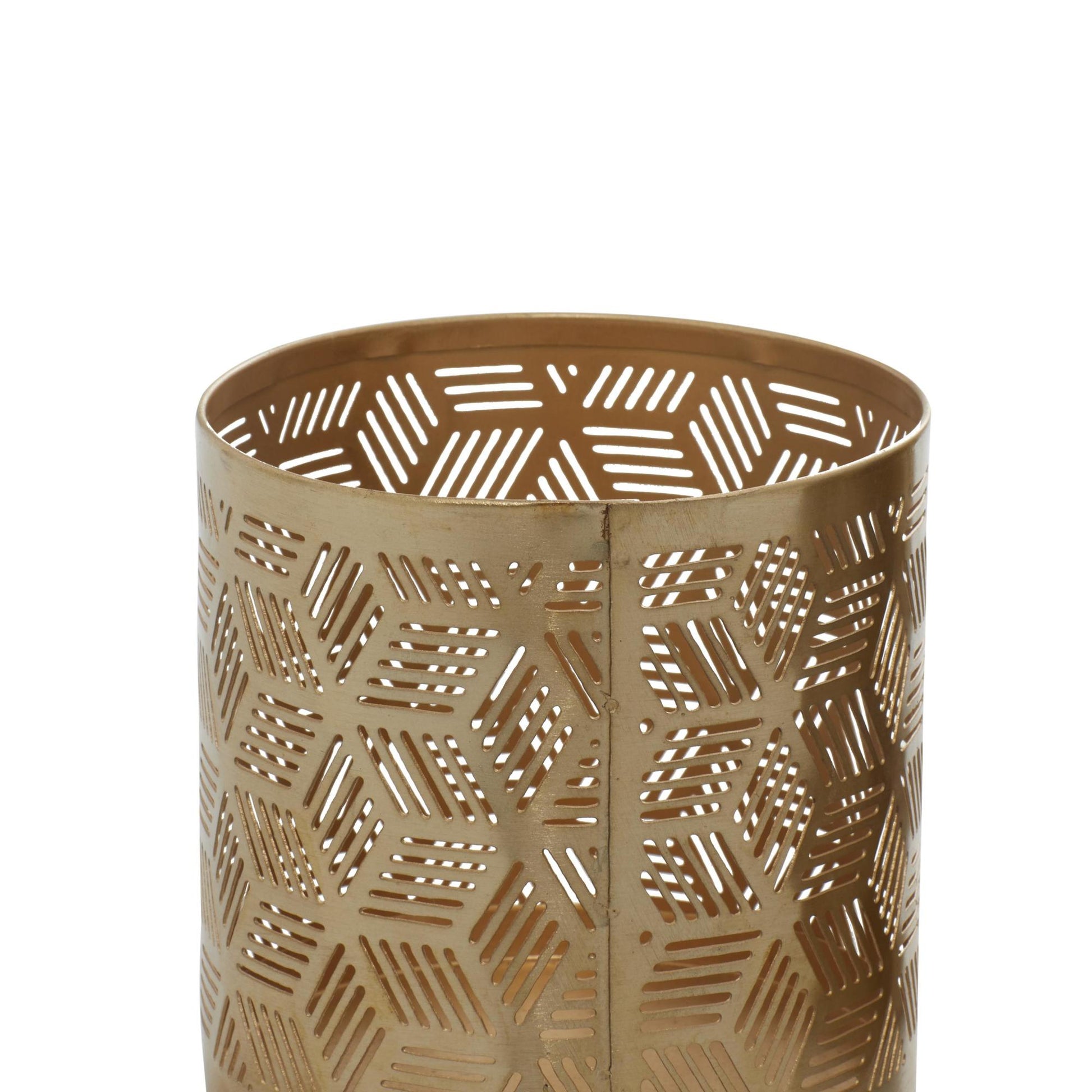 Floral Metal Pencil Cup with Laser Carved Design 4" x 4" x 4"