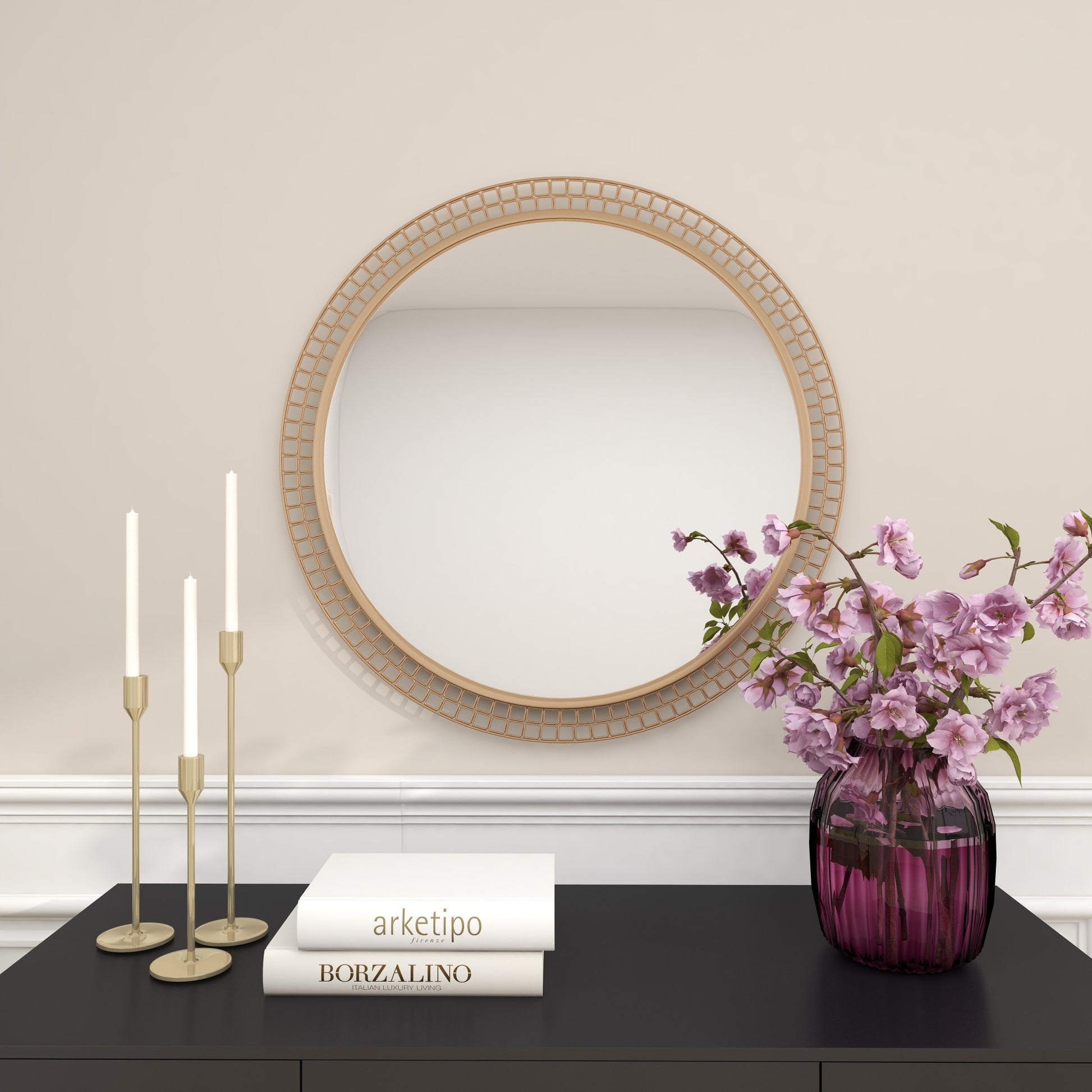 Gold Metal Room Wall Mirror