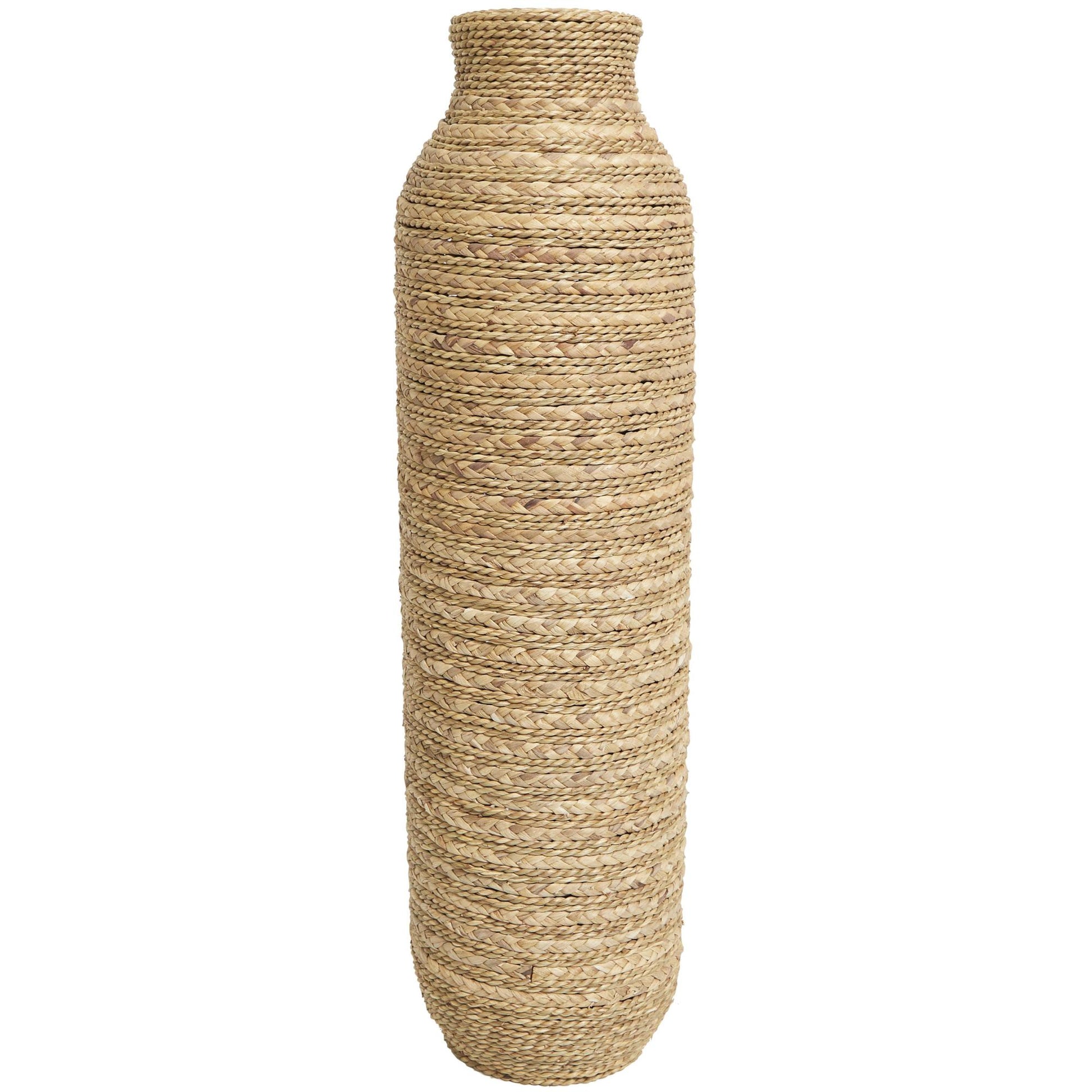 Brown Seagrass Handmade Slim Woven Tall Decorative Vase