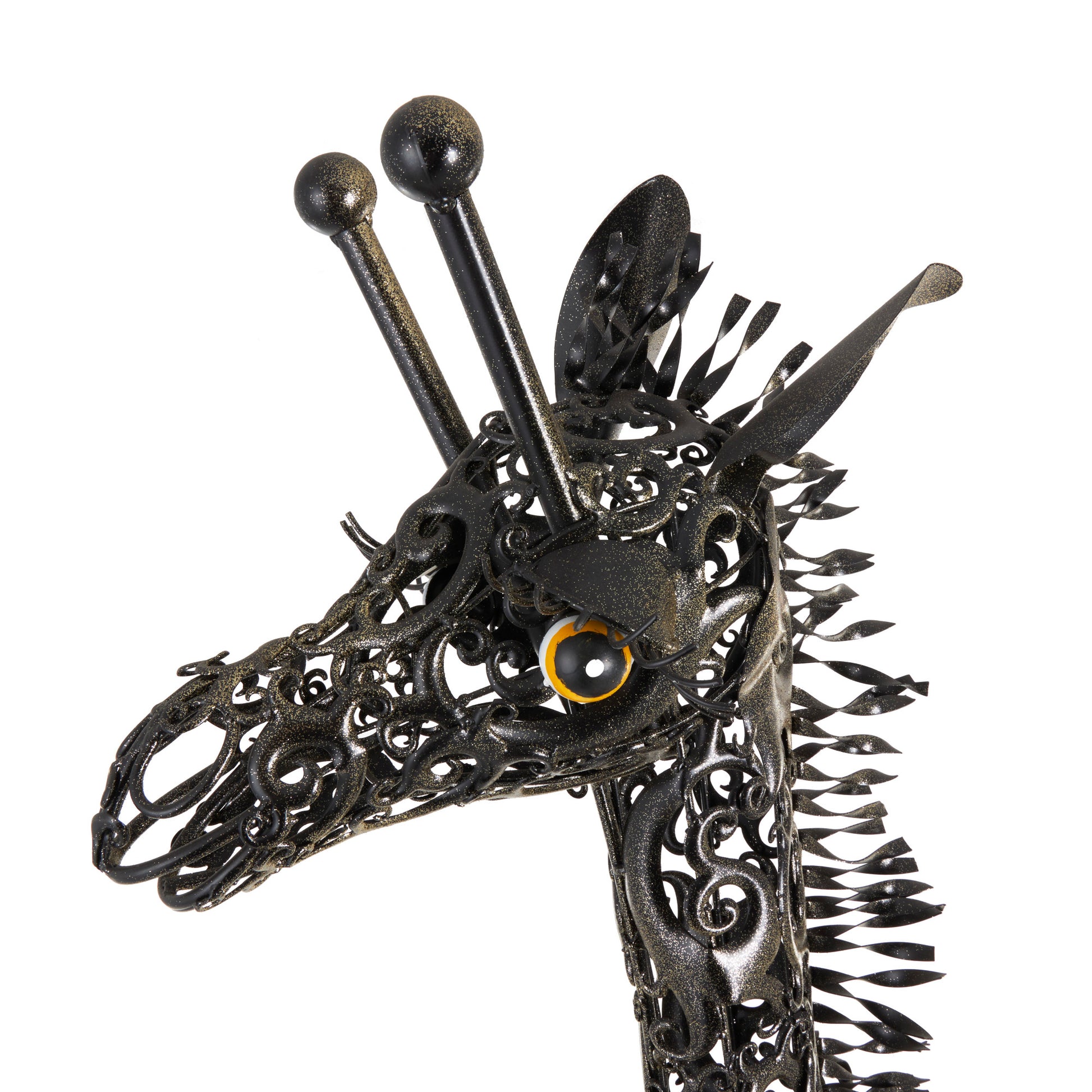 Giraffe Black Metal Indoor Outdoor Tall Decorative Garden Sculpture