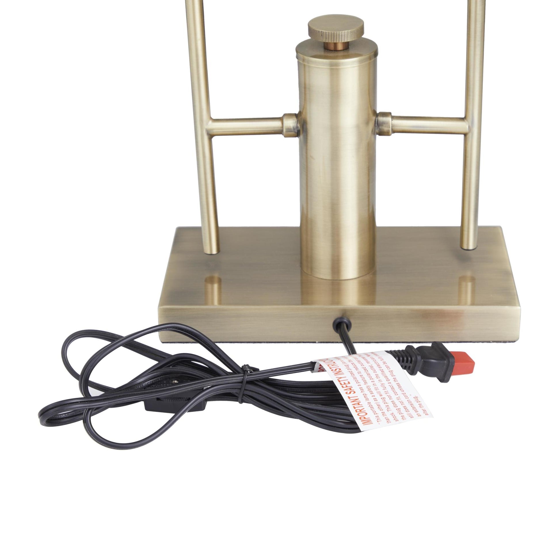 Gold Metal Tall Room Accent Lamp with Cylinder Glass Shades