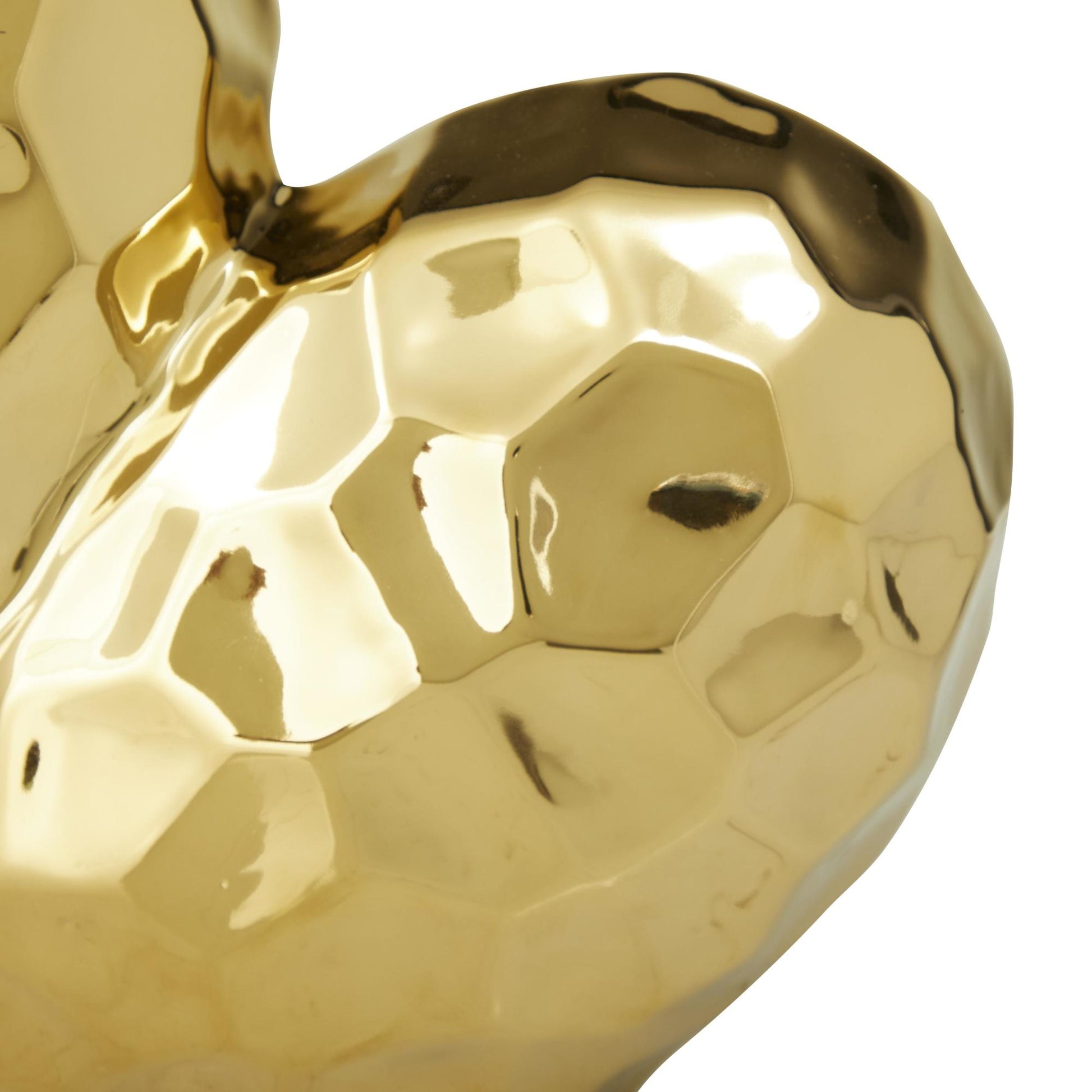Heart Porcelain Ceramic Dimensional Angled Origami Inspired Decorative Sculpture