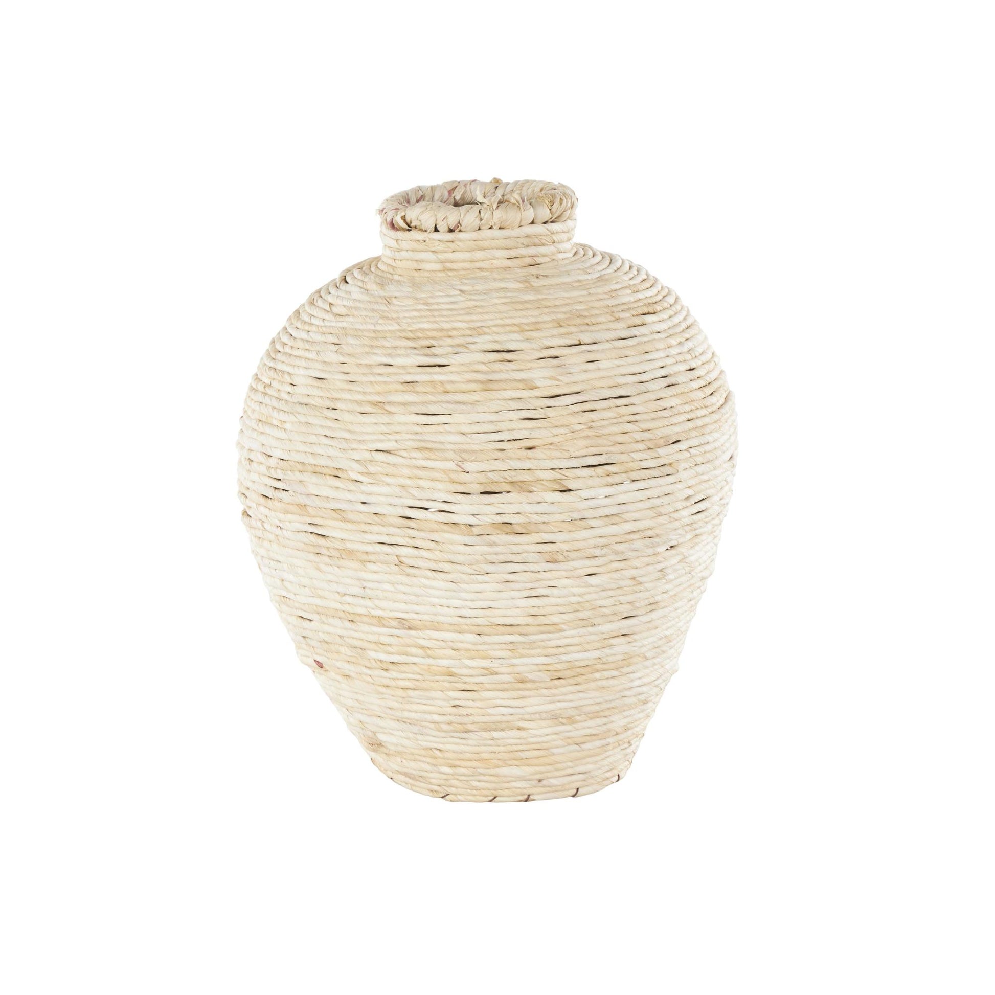 Cream Seagrass Handmade Wrapped Pot Decorative Vase
