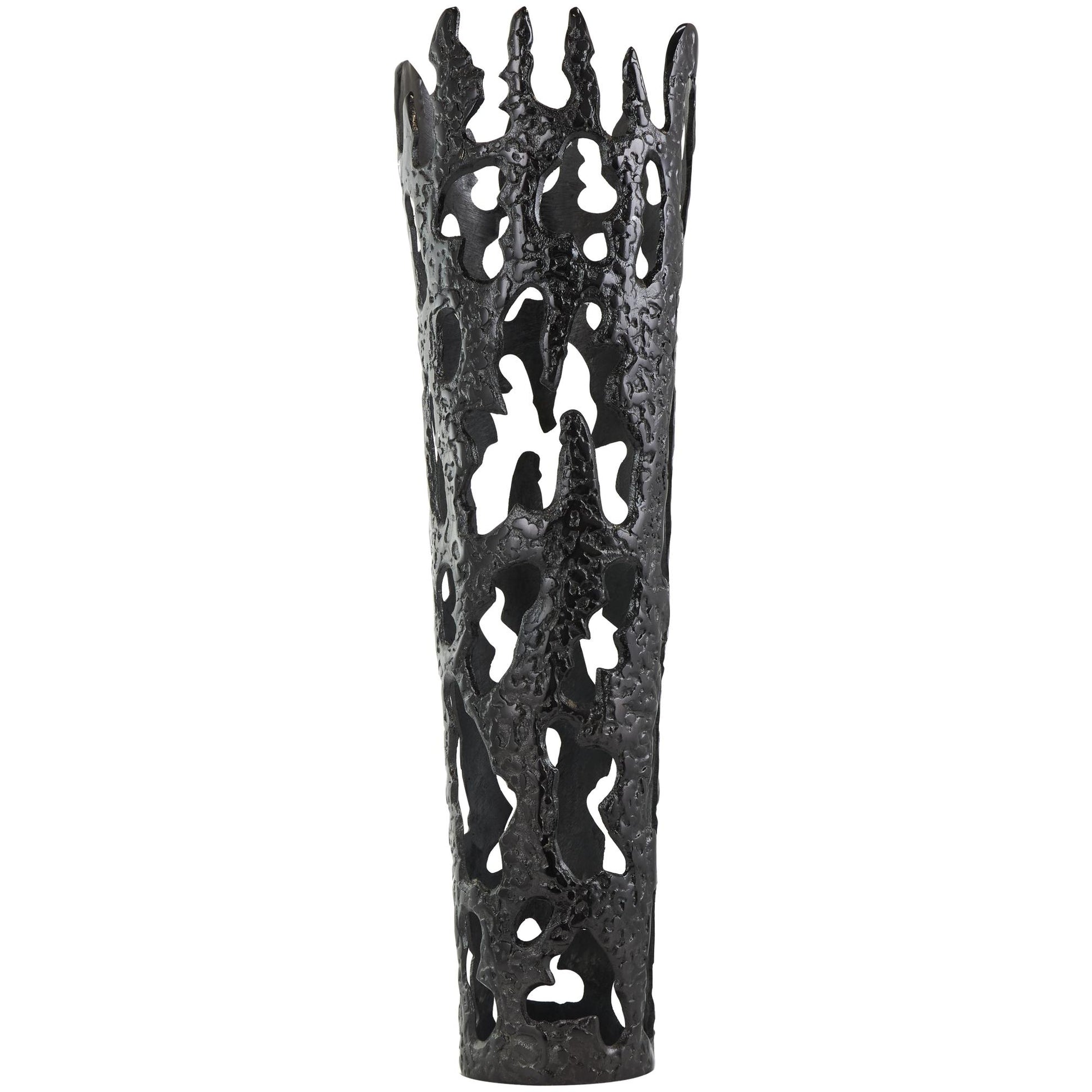 Abstract Aluminum Metal Drip Decorative Vase with Melting Designed Body