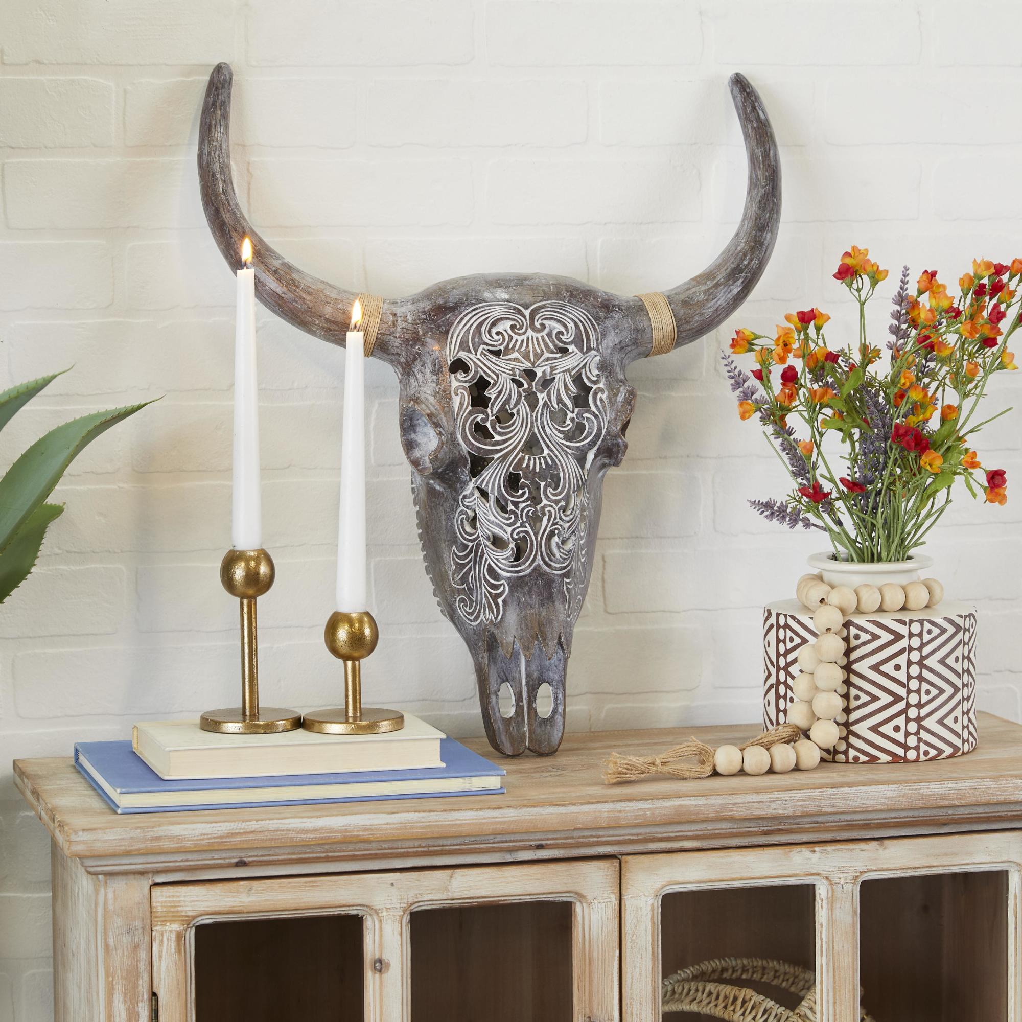 Bull Polyresin Skull Home Wall Decor