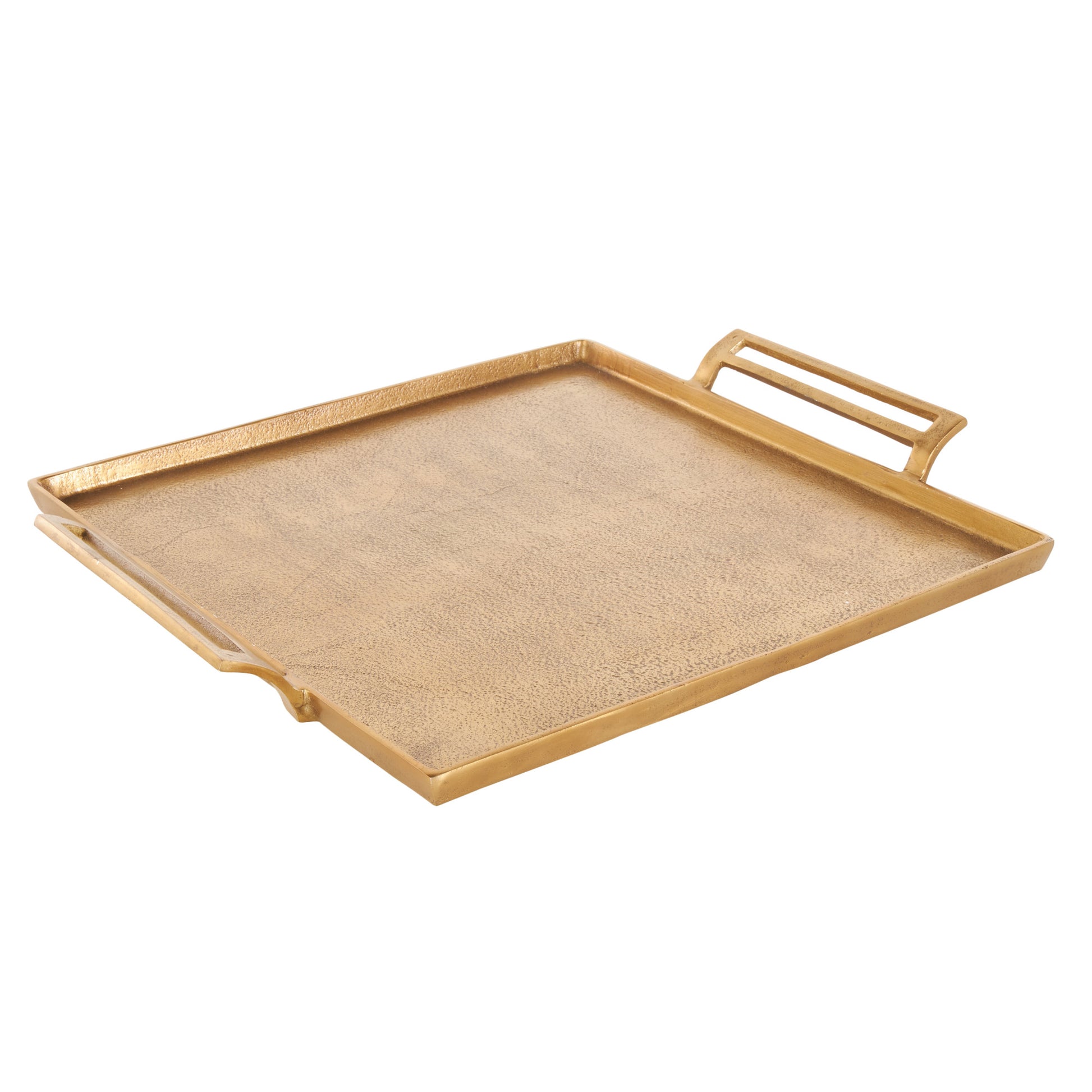 Aluminum Metal Square Living Room Decor Tray with Handles