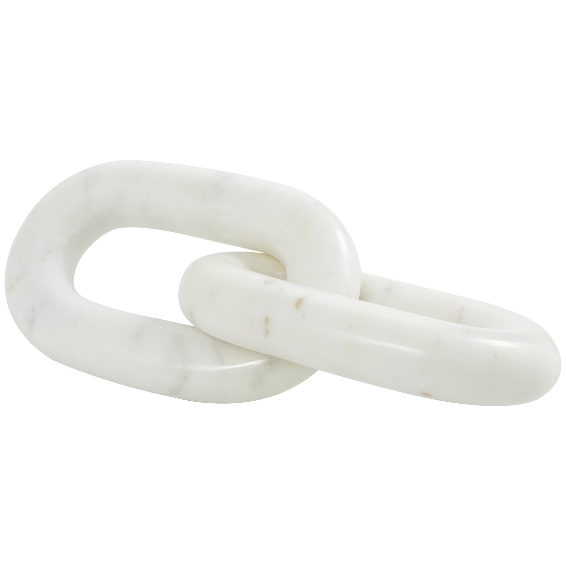 Chain White Marble Handmade Geometric 2 Link Decorative Sculpture
