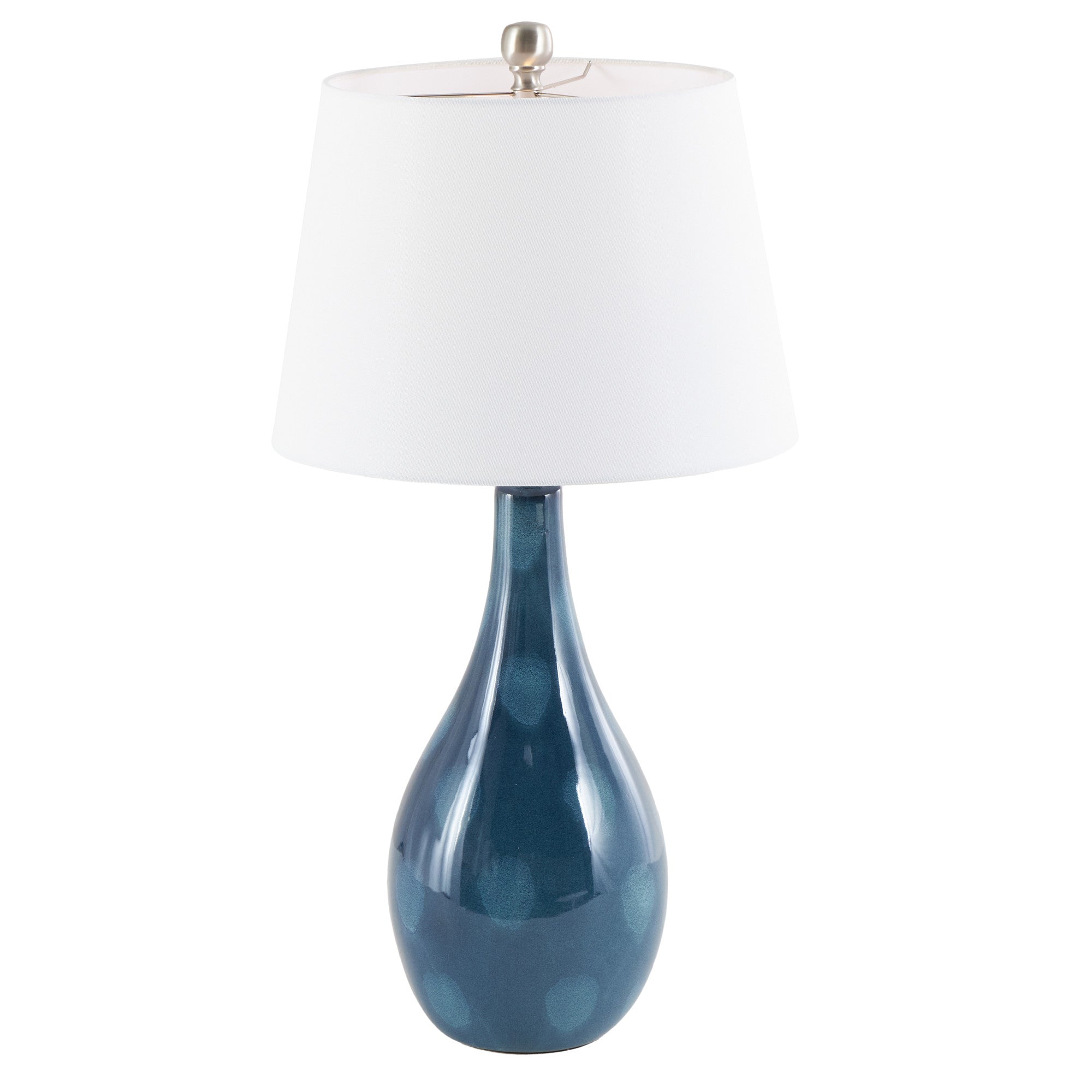 Set of 2 Abstract Teal Ceramic Textured Room Table Lamp with Drum Shade