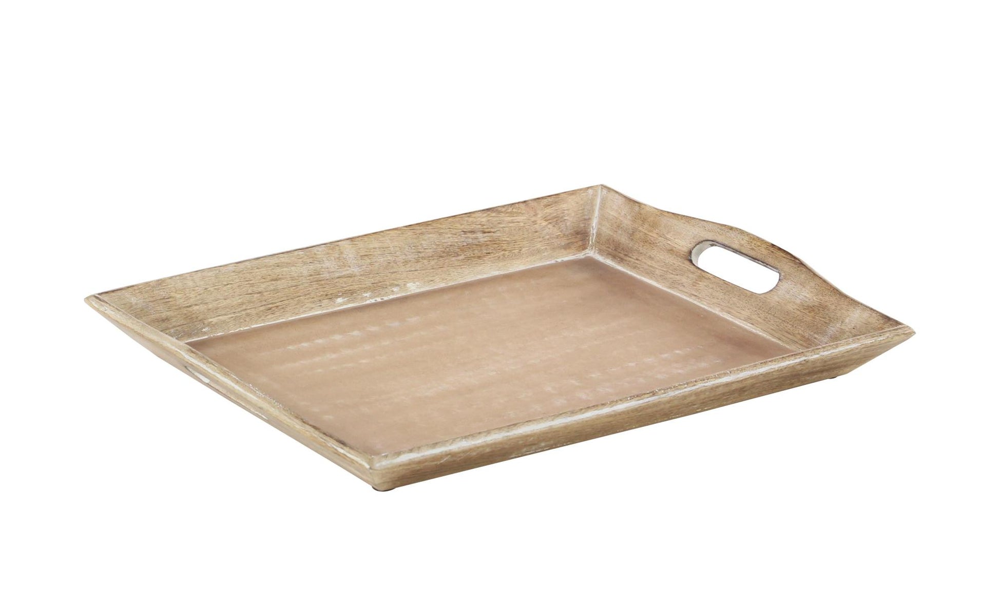 Set of 2 Brown Wooden Living Room Decor Tray