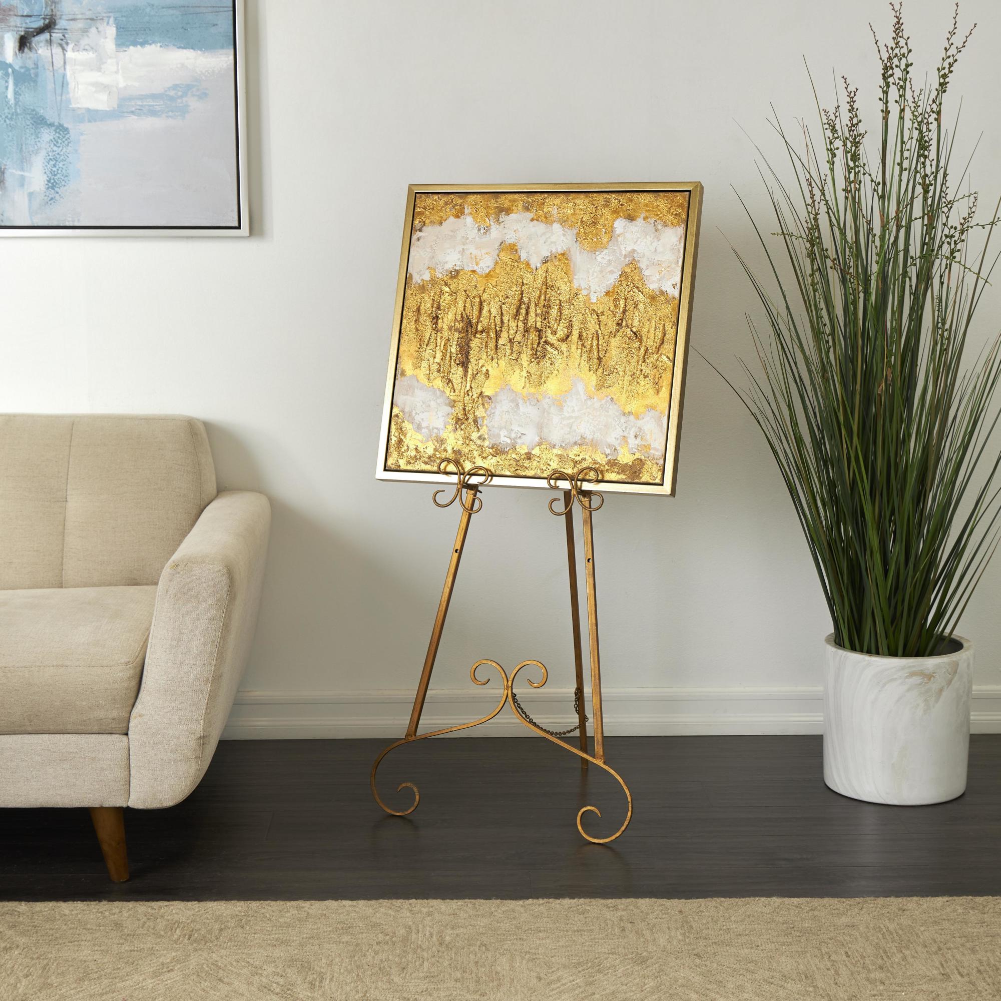 Scroll Metal Tall Adjustable Floor 3 Tier Display Easel