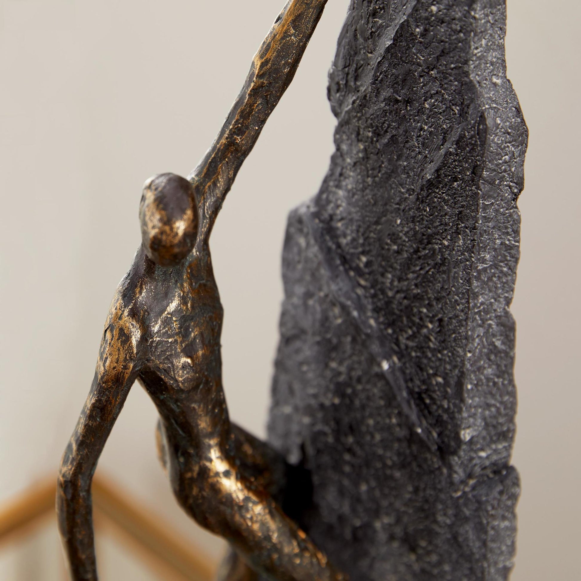 People Bronze Polystone Climbing Decorative Sculpture
