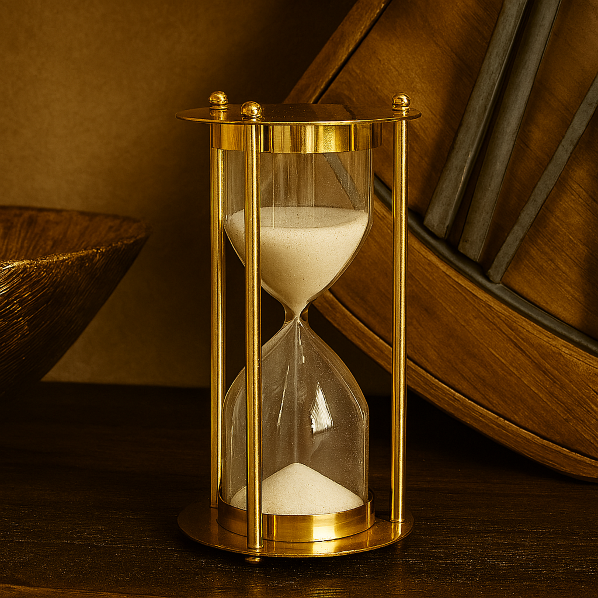 Gold Brass Metal Hourglass Sand Hourglass Timer