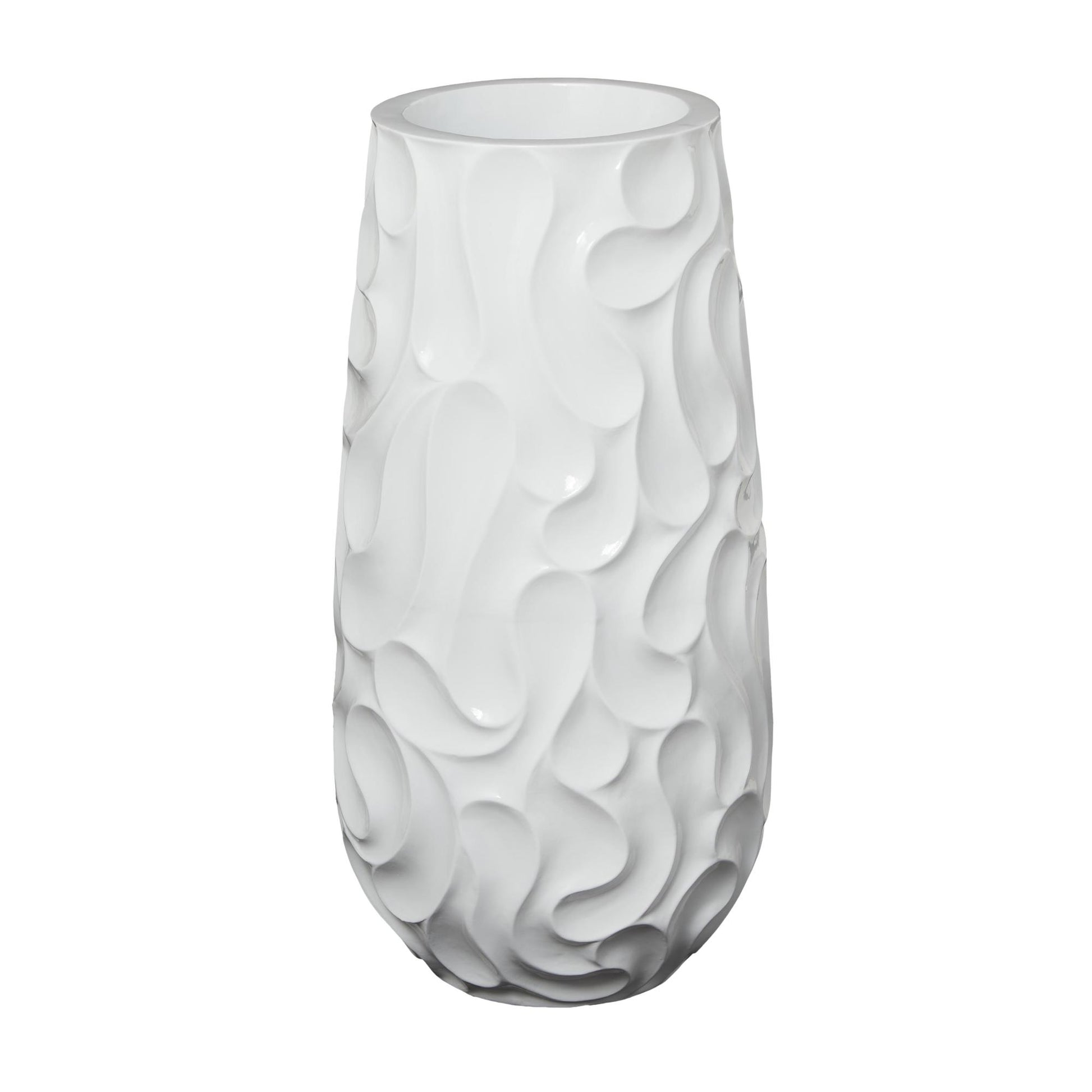 Resin Large Wavy Textured Floor Decorative Vase