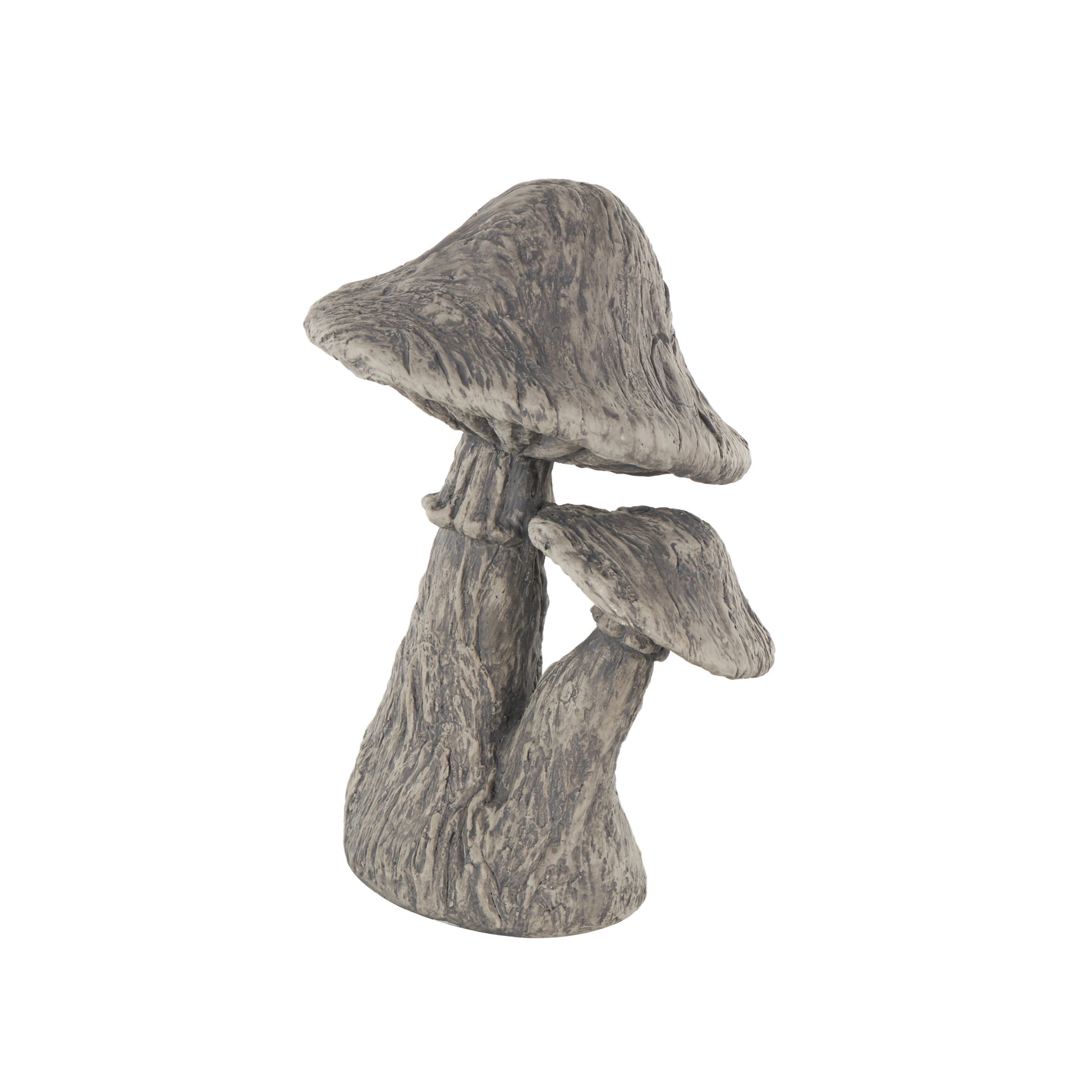 Mushroom Gray Polystone Textured Decorative Sculpture