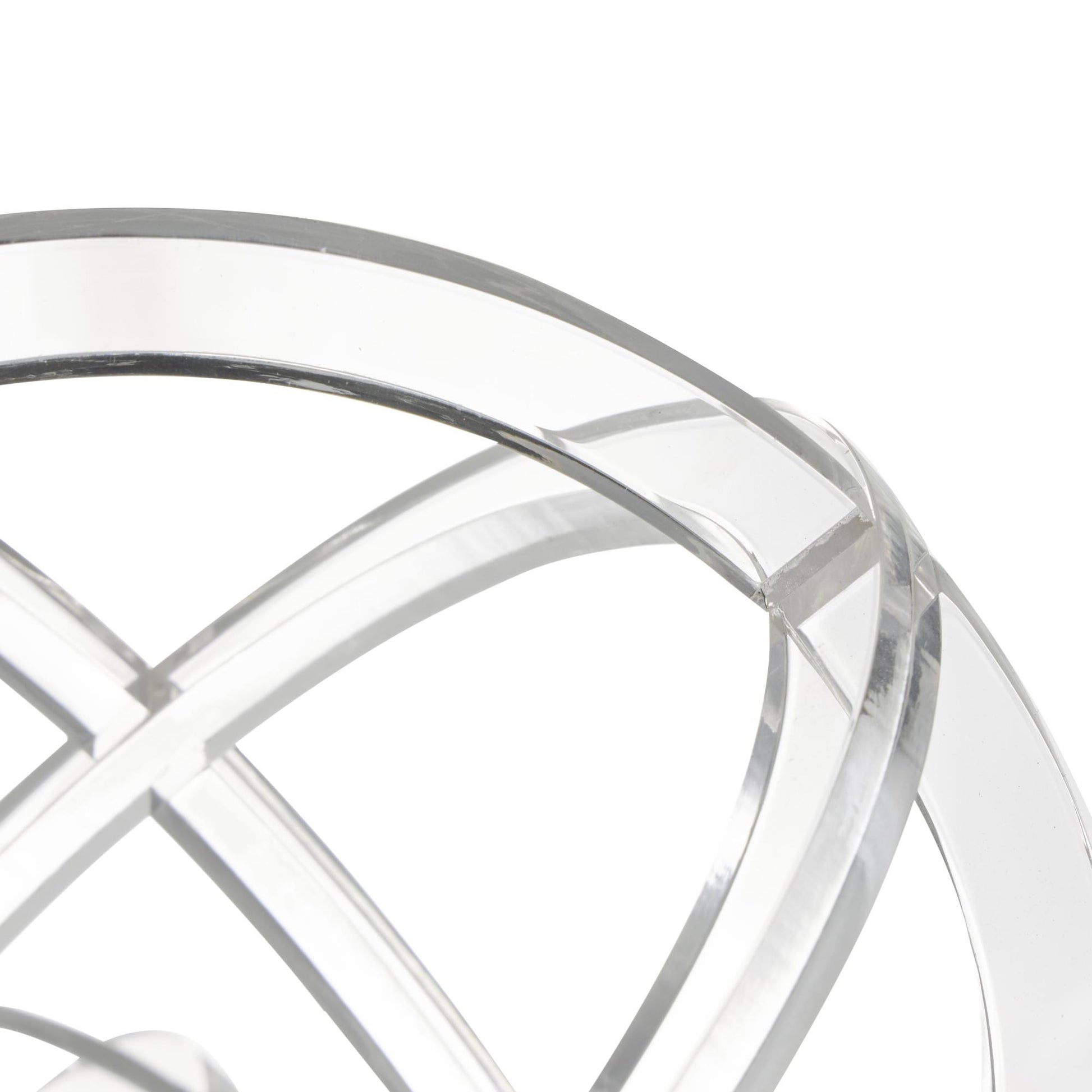 Set of 3 Geometric Clear Acrylic Plastic Delicate Decorative Sculpture
