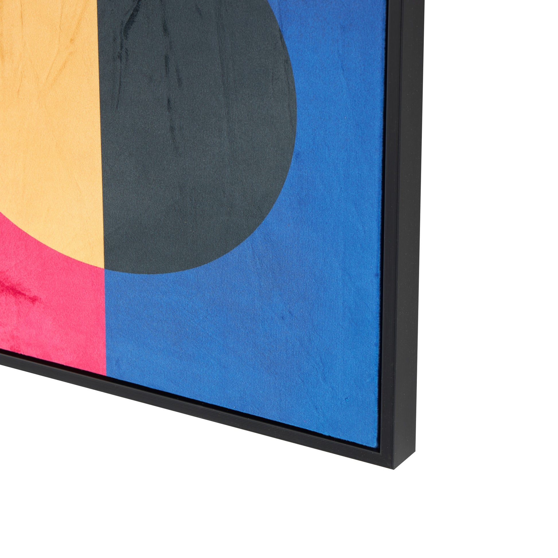 Set of 2 Geometric Multi Colored Canvas Living Room Framed Wall Art with Black Frame