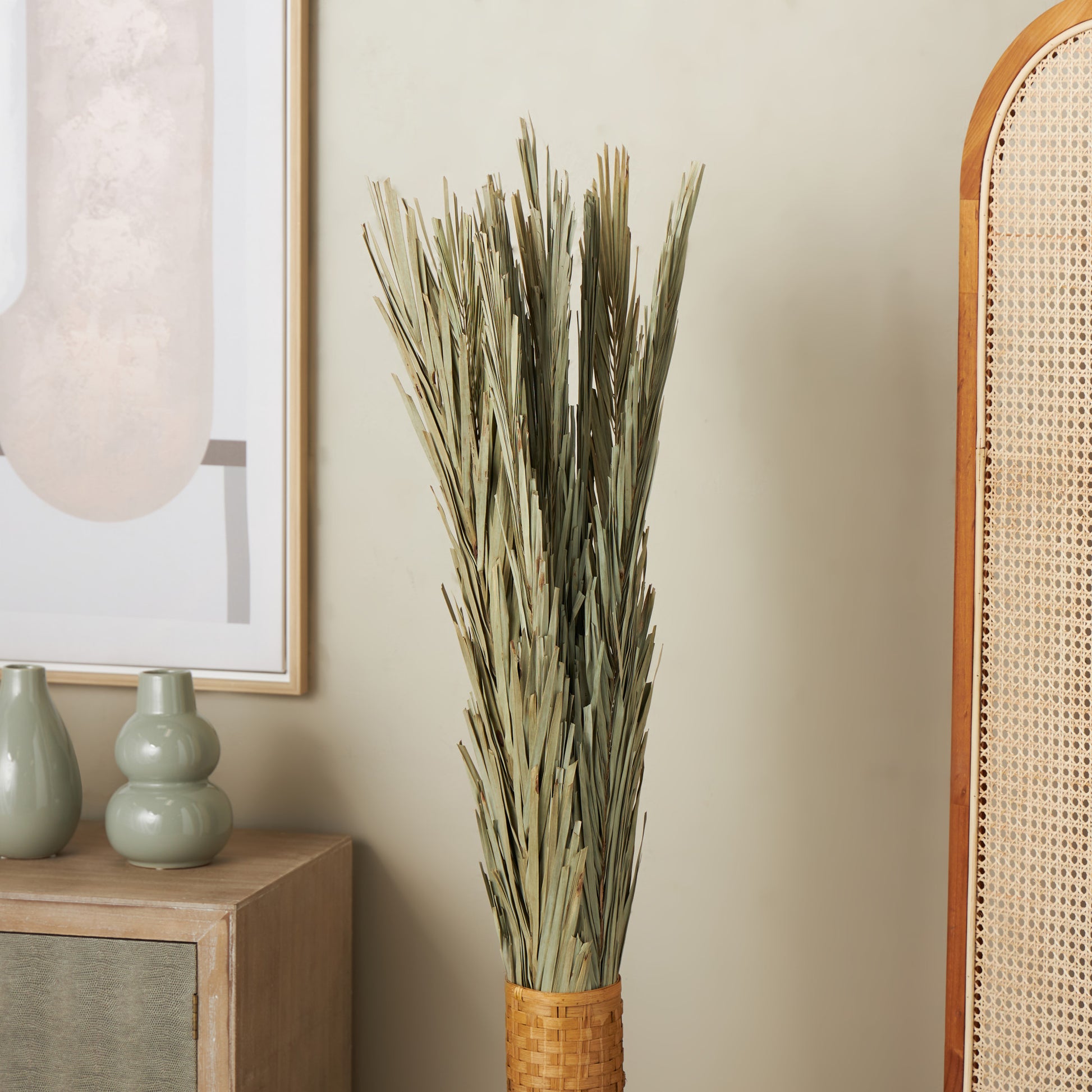 Palm Leaf Tall Home Decor Natural Foliage 5" x 5" x 60"