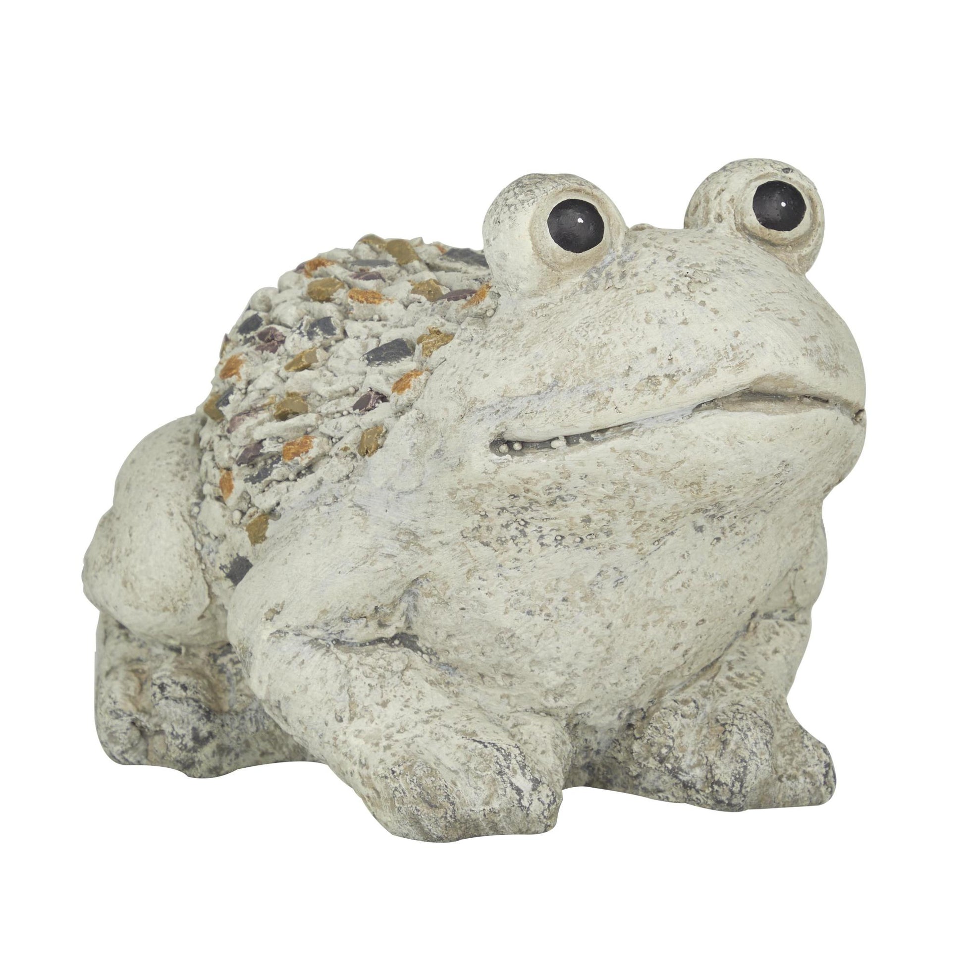 Frog Light Gray Polystone Indoor Outdoor Decorative Garden Sculpture