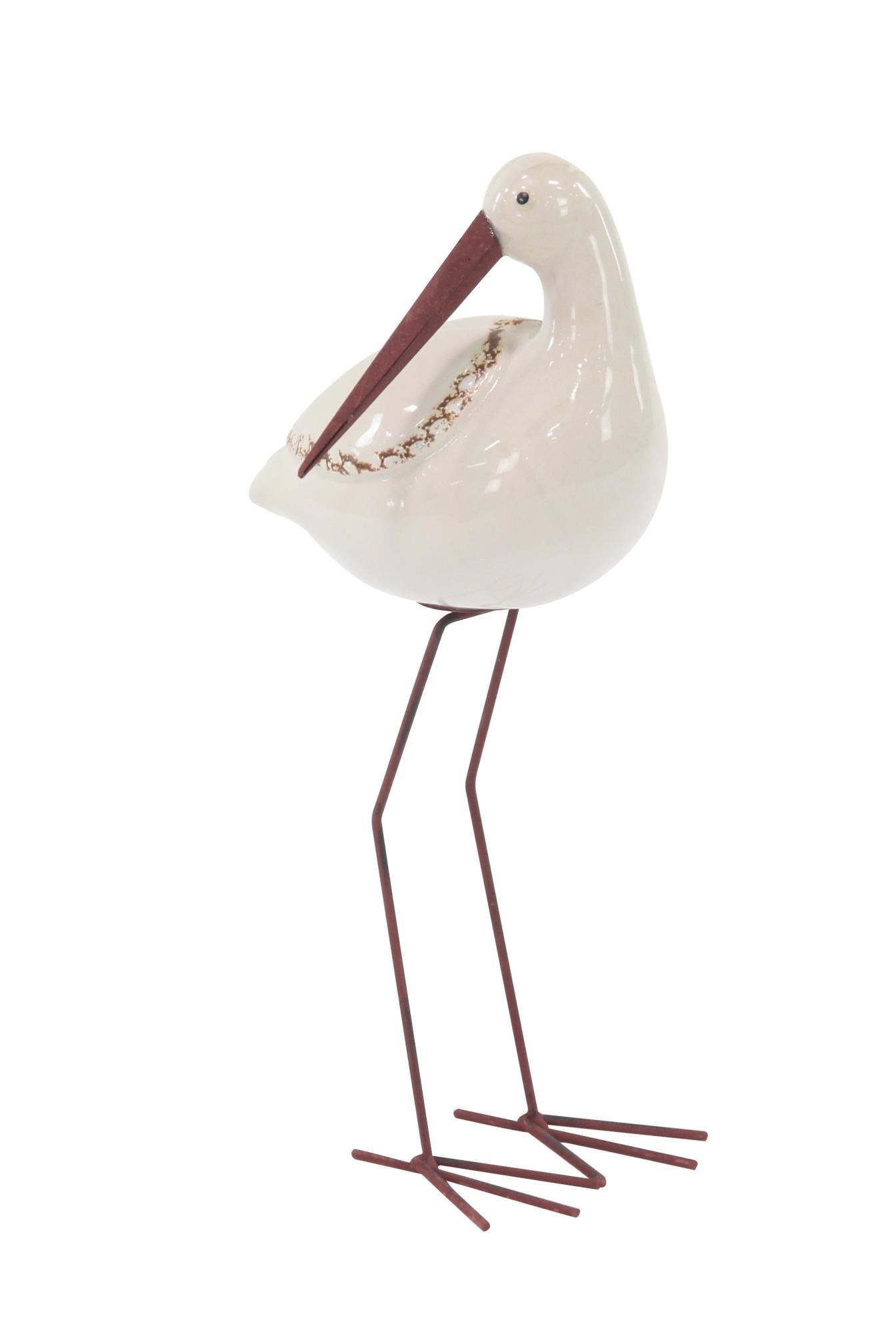 Set of 3 Bird White Ceramic Decorative Sculpture