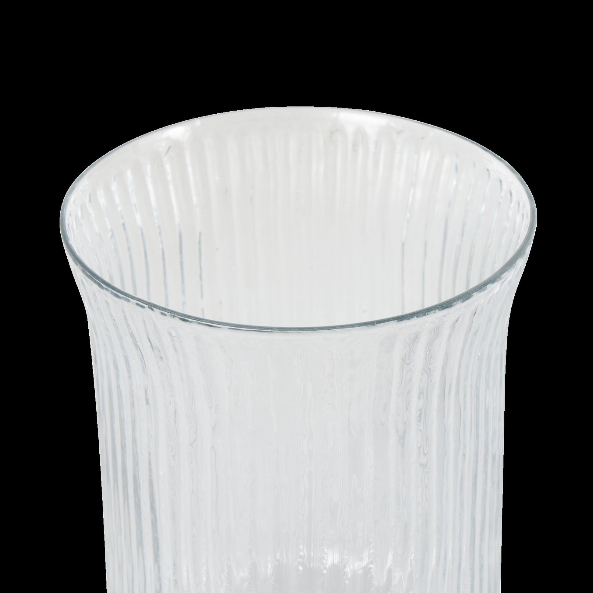 Clear Glass Ribbed Fluted Decorative Candle Holder