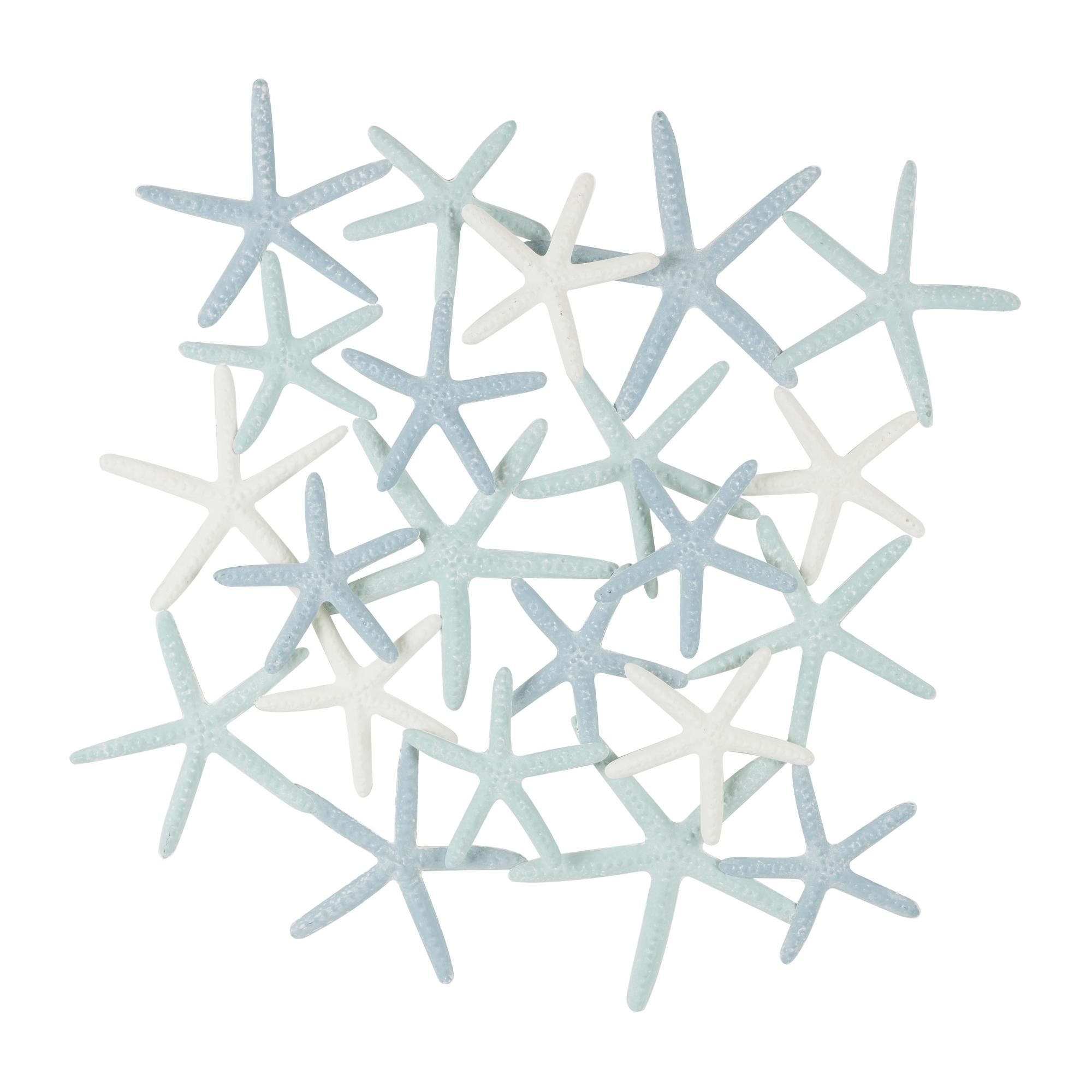 Starfish Light Blue Metal Overlapping Home Wall Decor