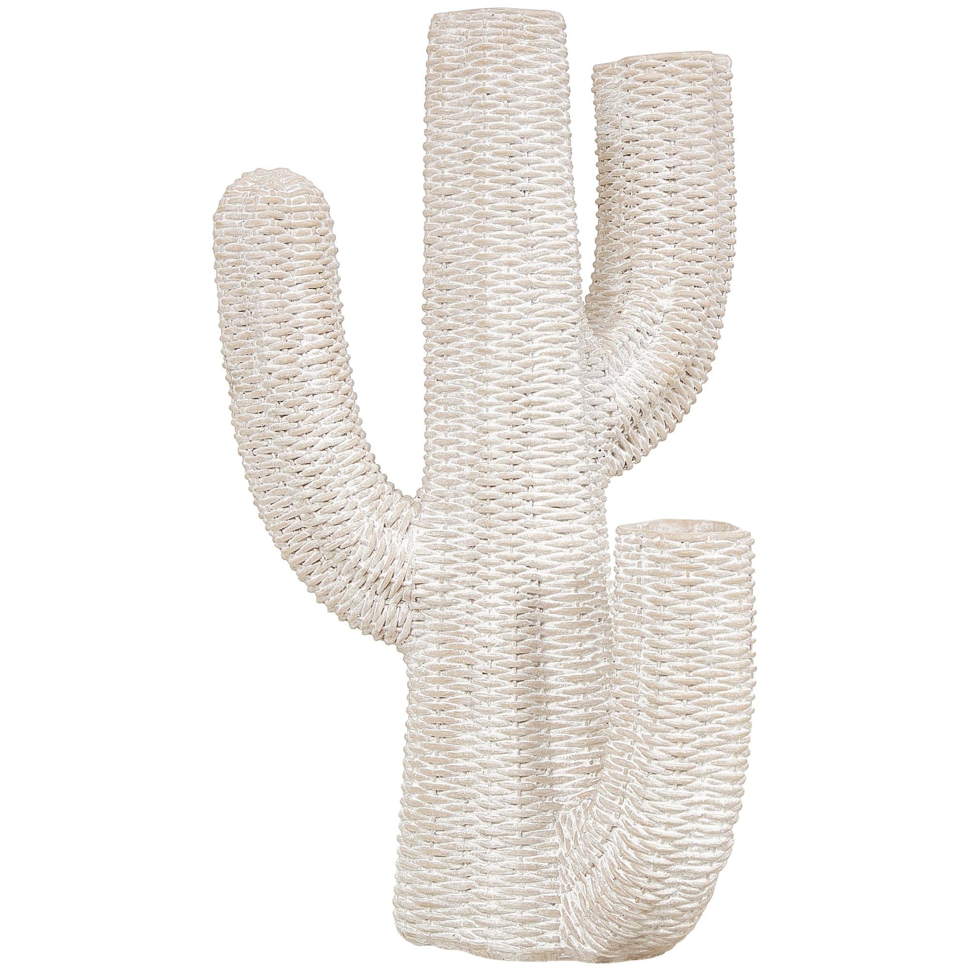 Cactus Cream Resin Tall Textured Indoor Outdoor Planter